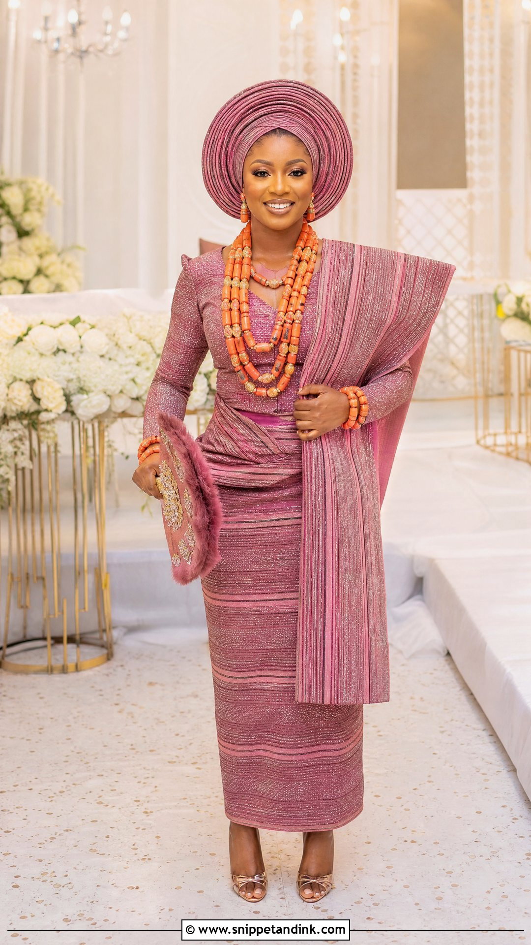 Nigerian Aso Oke Bridal Dress - Snippet and Ink - 20 Traditional Bride Dress Ideas