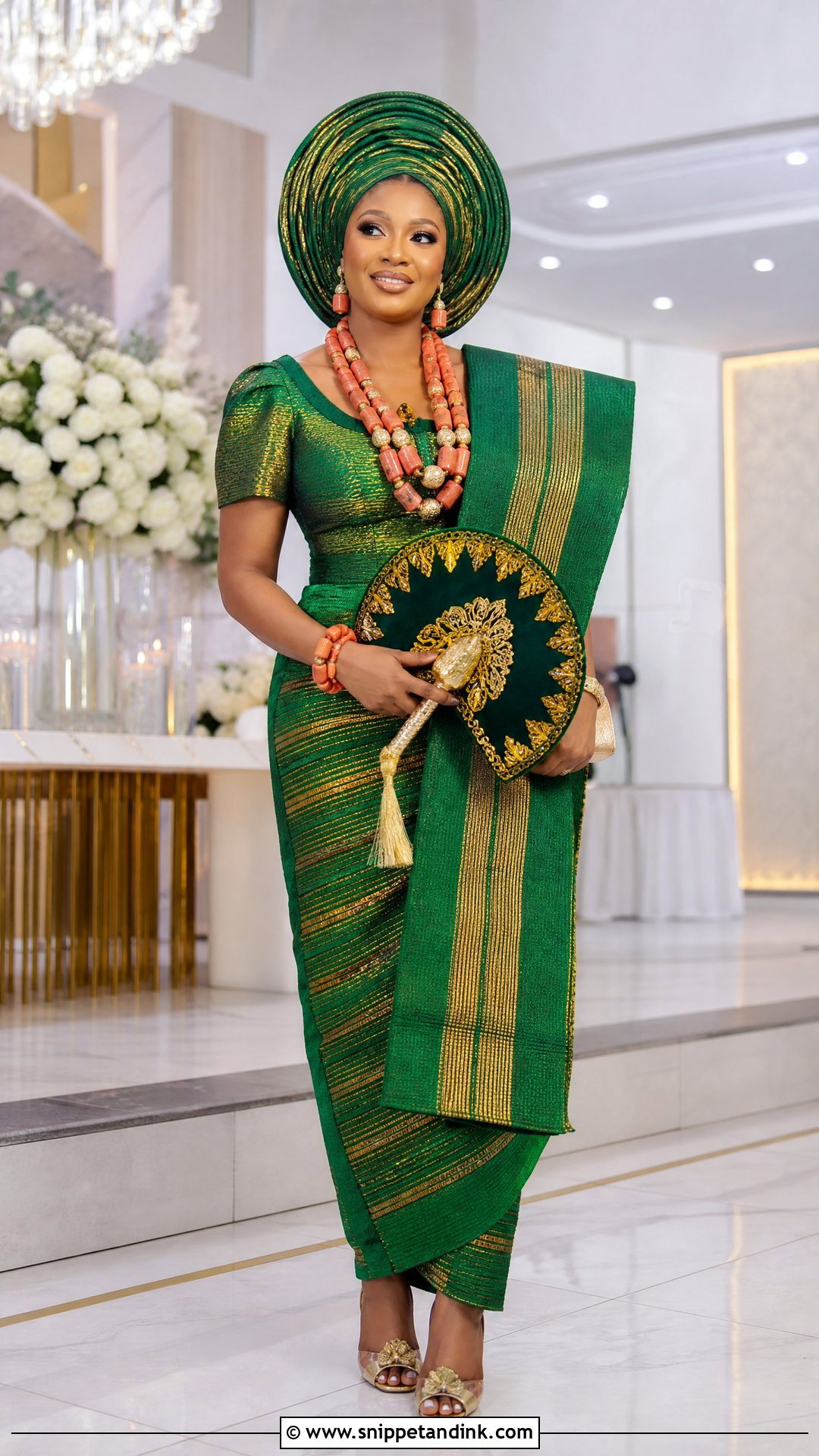 Nigerian Aso Oke Bridal Outfit - Snippet and Ink - 20 Traditional Wedding Dress for Bride Ideas