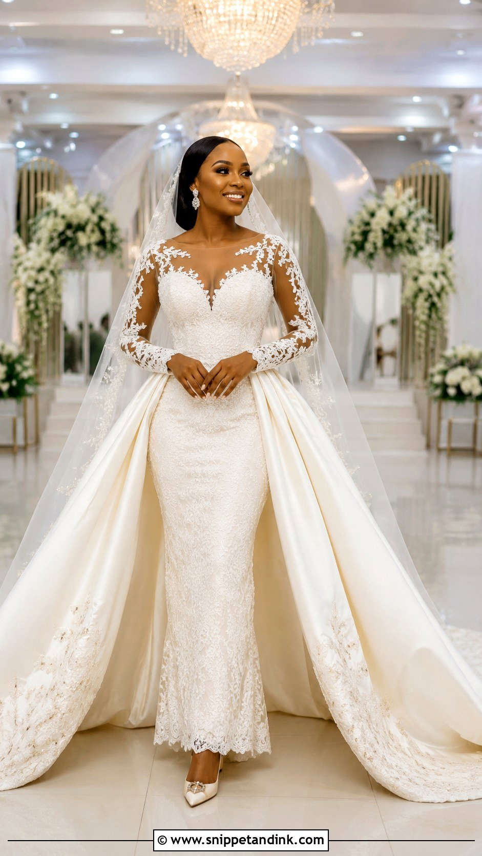 Nigerian Detachable Train Wedding Gown - Snippet and Ink - 20 Nigeria Wedding Gown Styles