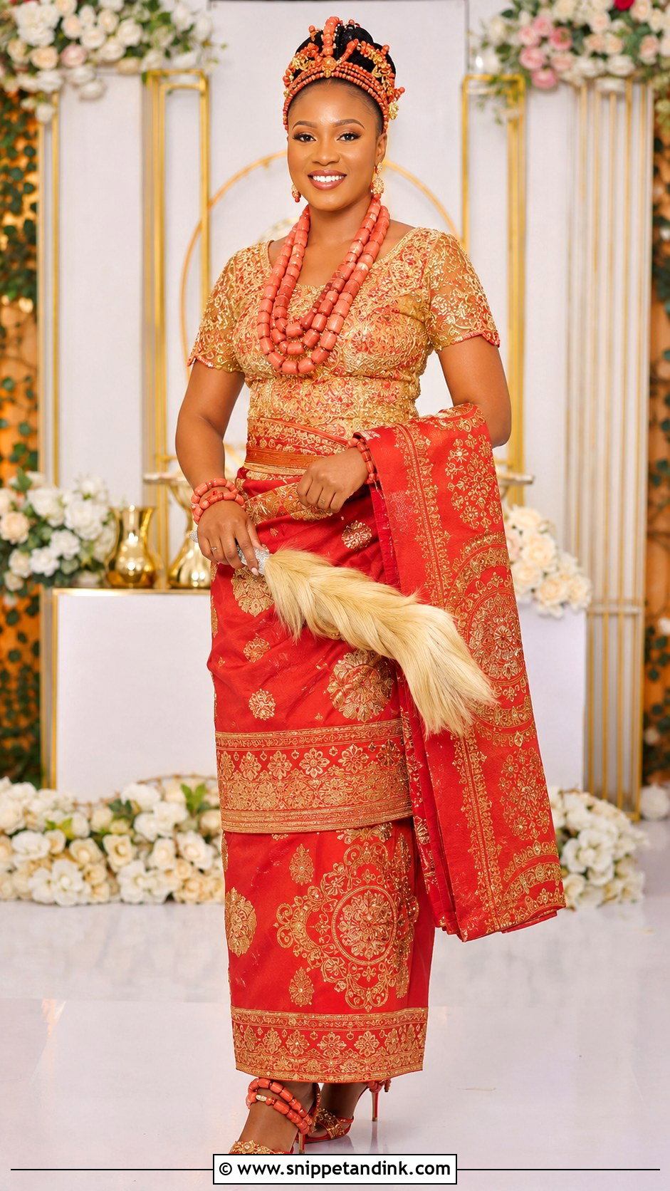 Nigerian Igbo George Wrapper Wedding Dress - Snippet and Ink - 30 Traditional Wedding Dresses