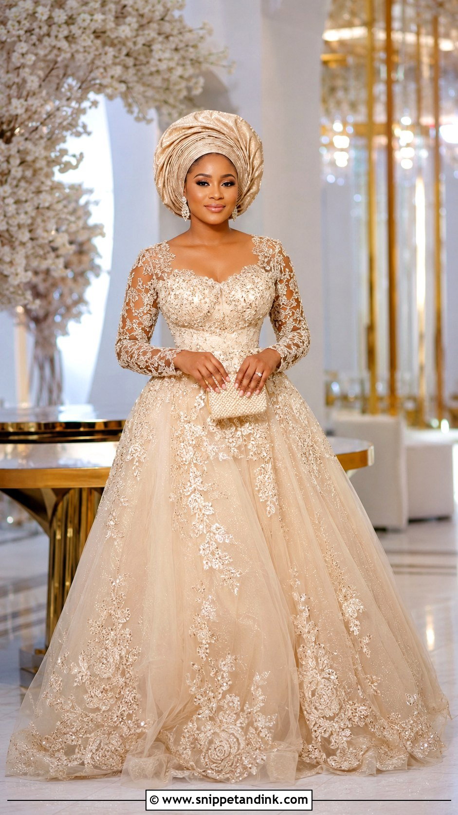 Nigerian Lace Ball Gown - Snippet and Ink - 25 Nigerian Lace Styles for Wedding