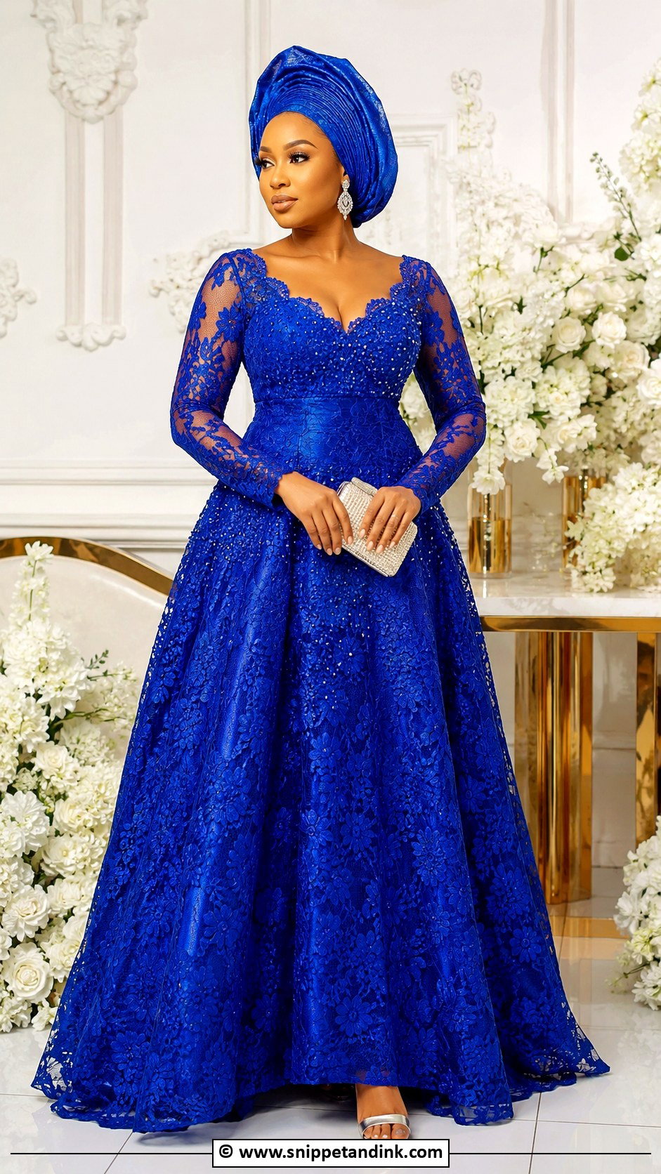 Nigerian Lace Ball Gown - Snippet and Ink - 35 Nigerian Lace Gown Styles