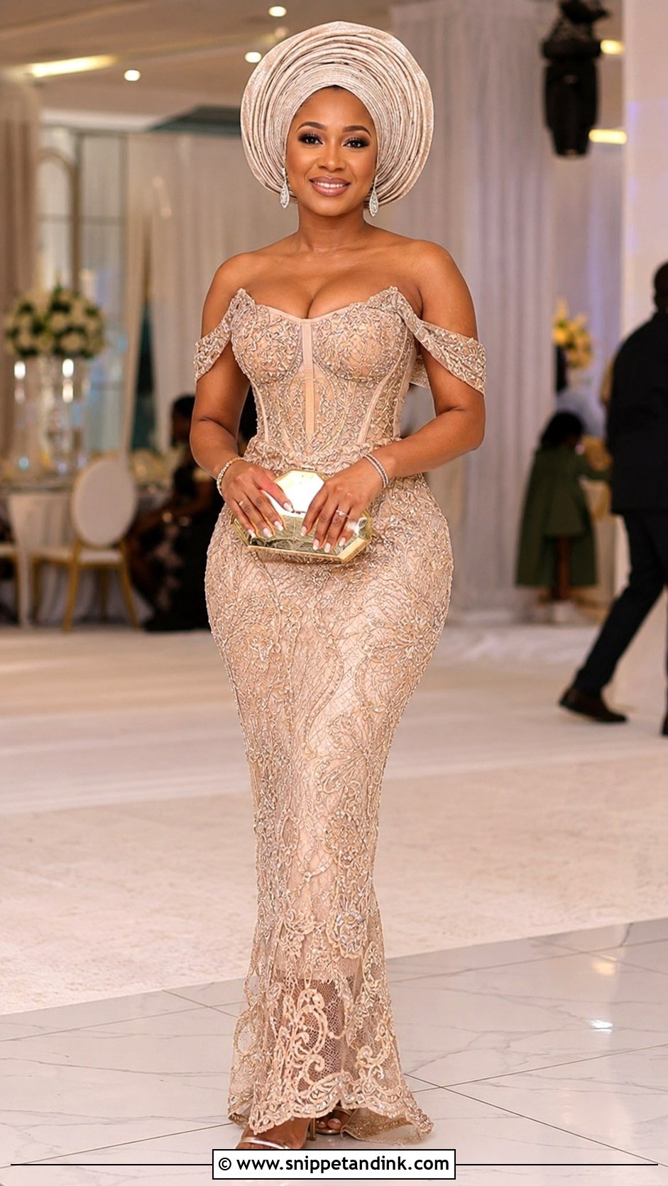 Nigerian Lace Corset Gown - Snippet and Ink - 25 Nigerian Lace Styles for Wedding