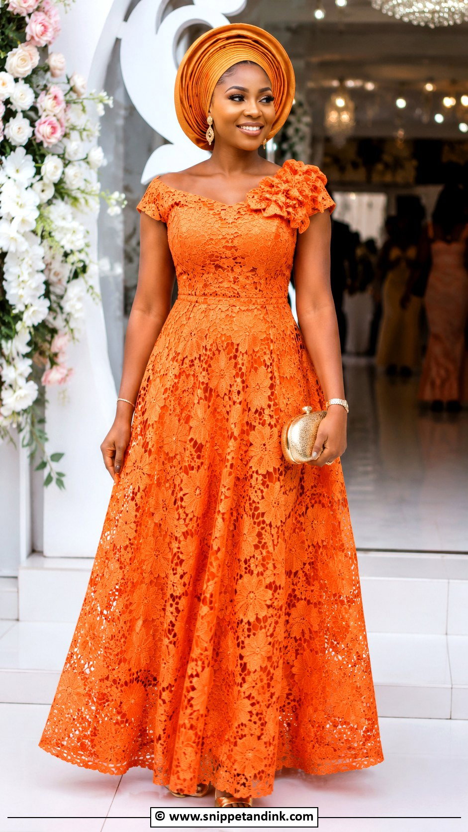 Nigerian Lace Gown For Wedding Guest - Snippet and Ink - 35 Nigerian Lace Gown Styles
