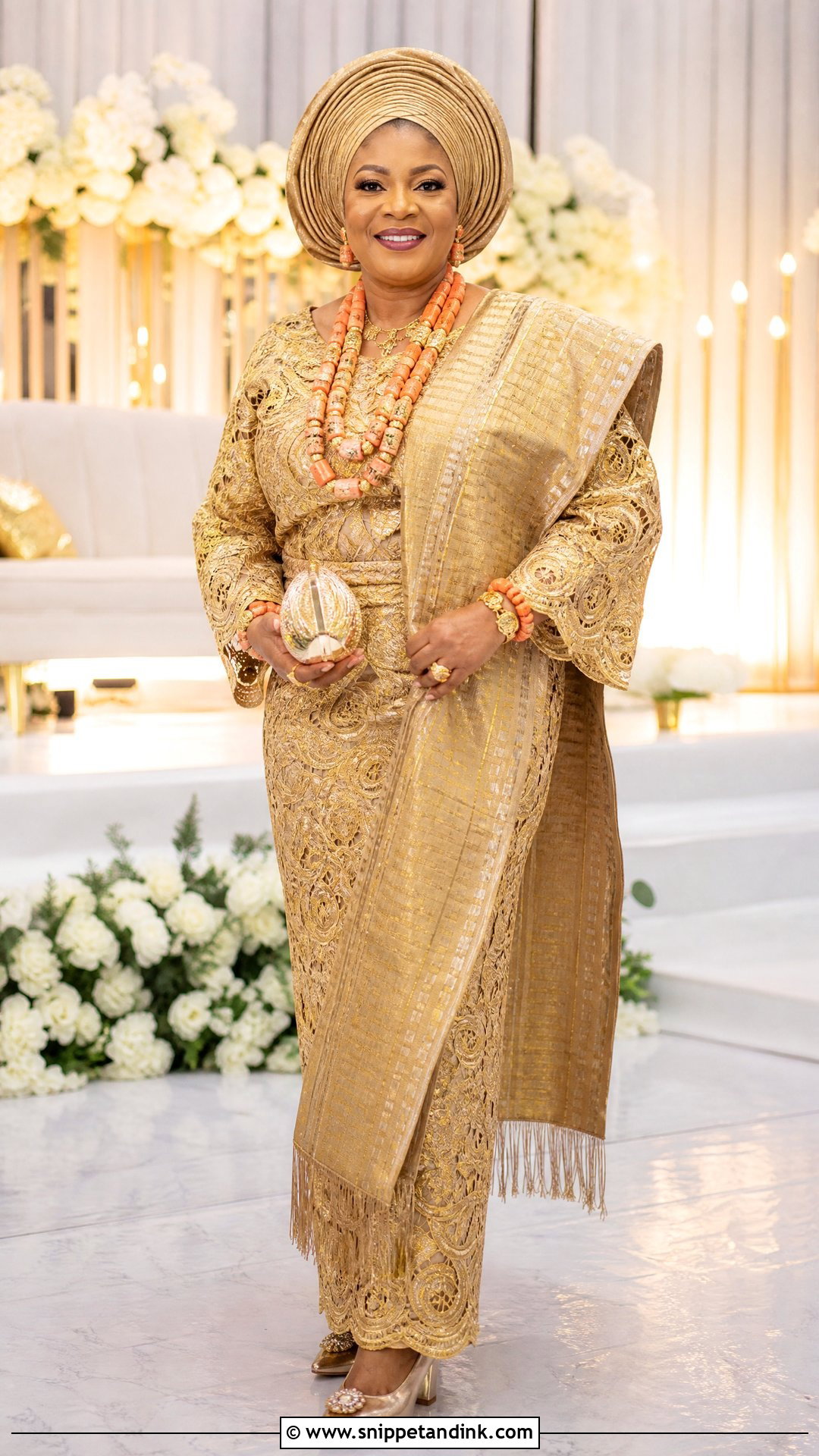 Nigerian Lace Iro And Buba With Gele - Snippet and Ink - 20 Nigerian Lace Dress Styles Traditional Weddings