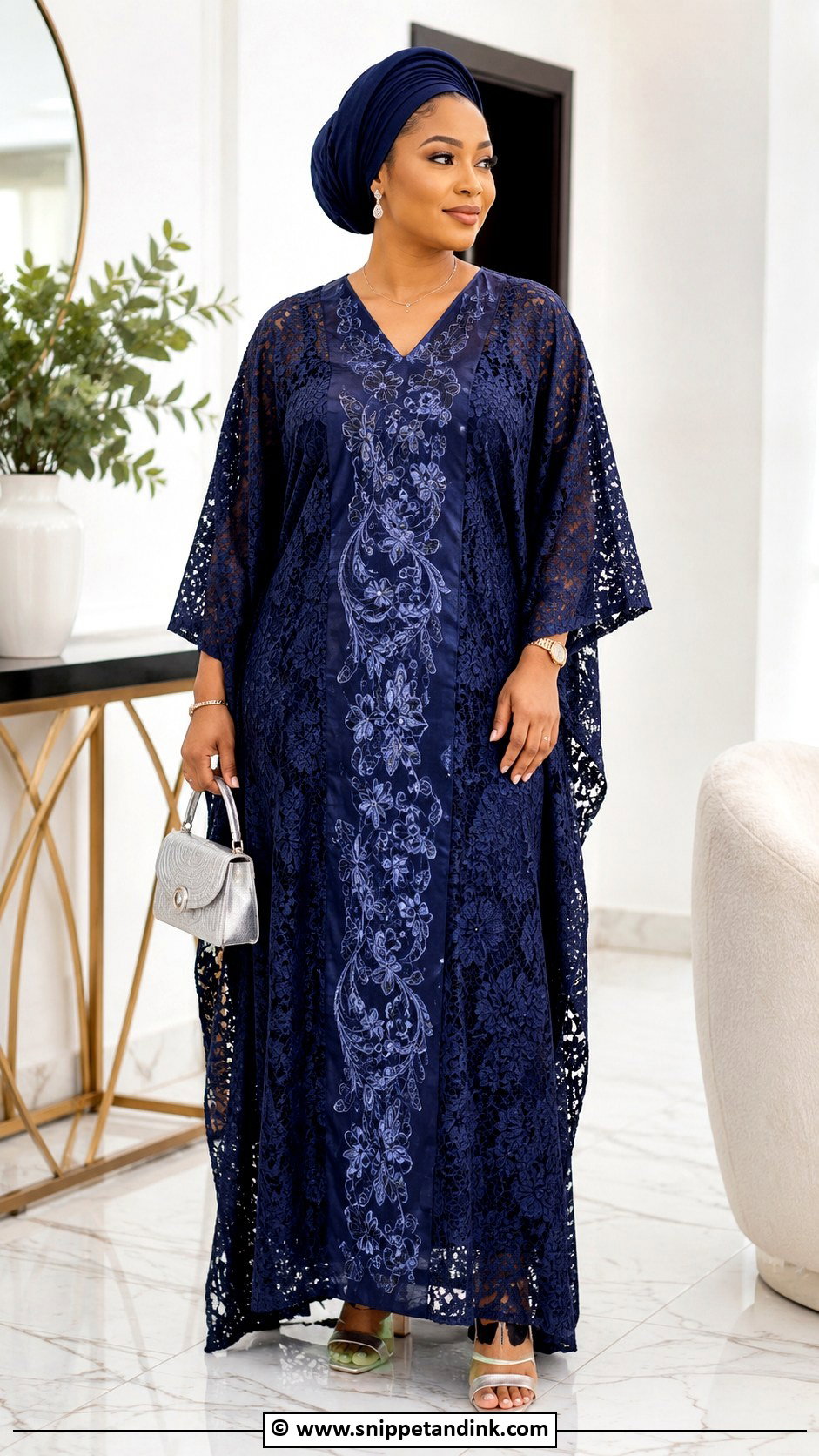 Nigerian Lace Kaftan Gown - Snippet and Ink - 35 Nigerian Lace Gown Styles