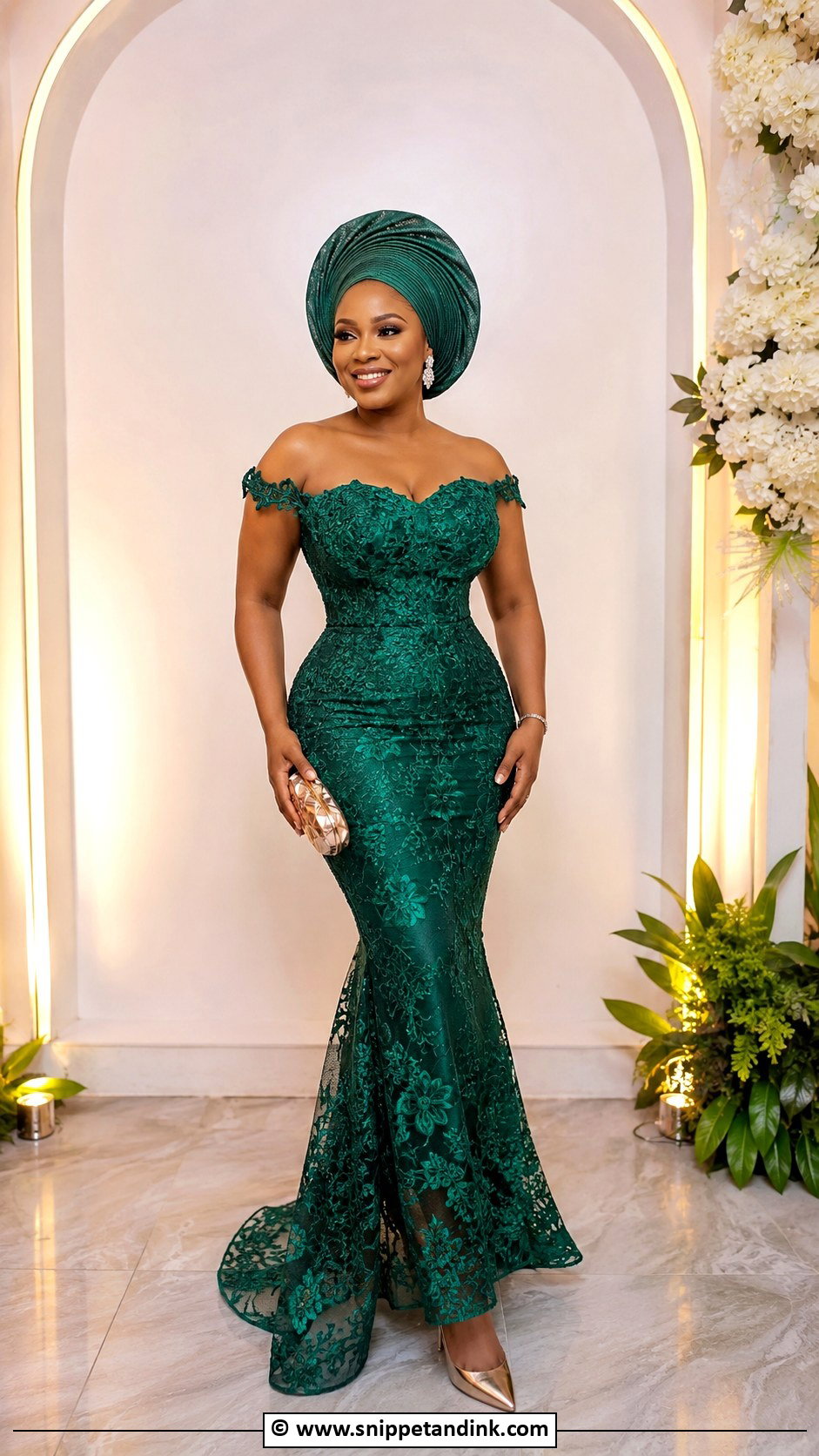 Nigerian Lace Mermaid Gown - Snippet and Ink - 35 Nigerian Lace Gown Styles