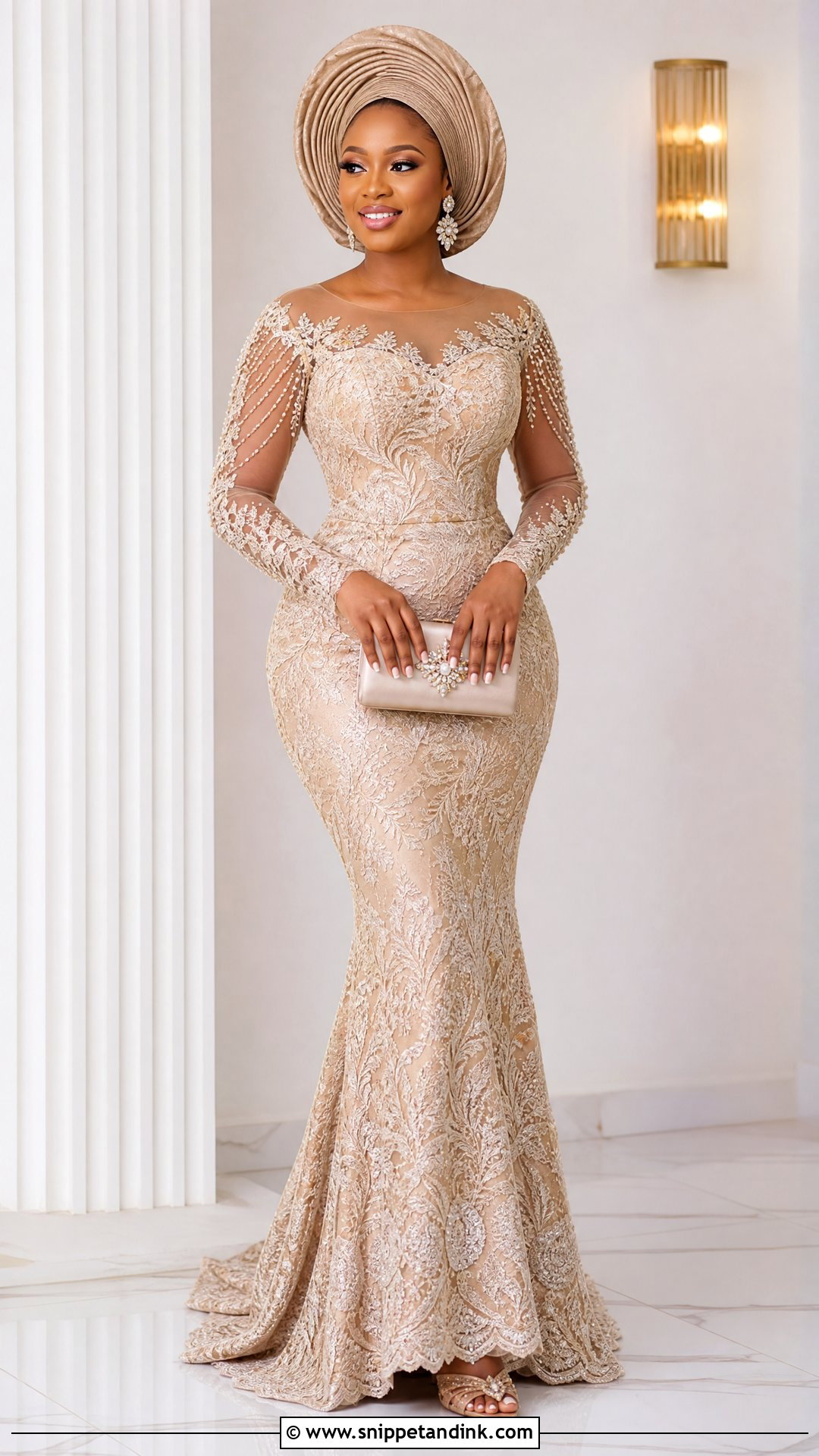 Nigerian Lace Mermaid Wedding Dress - Snippet and Ink - 25 Traditional Nigerian Wedding Dresses