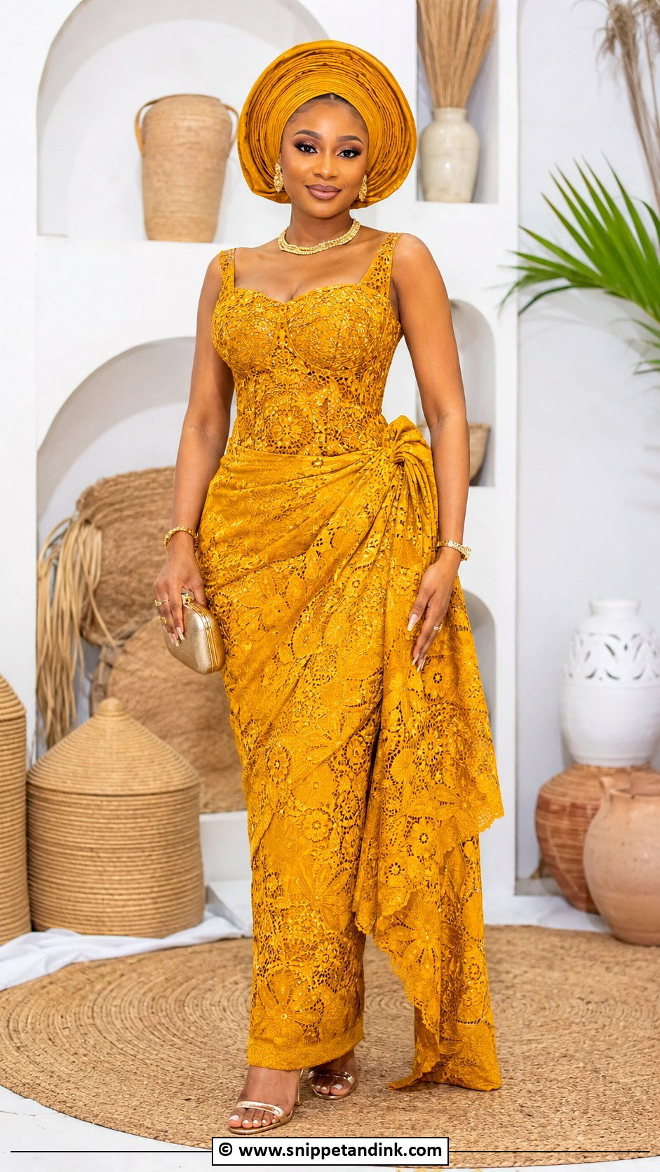 Nigerian Lace Wrapper Gown - Snippet and Ink - 35 Nigerian Lace Gown Styles