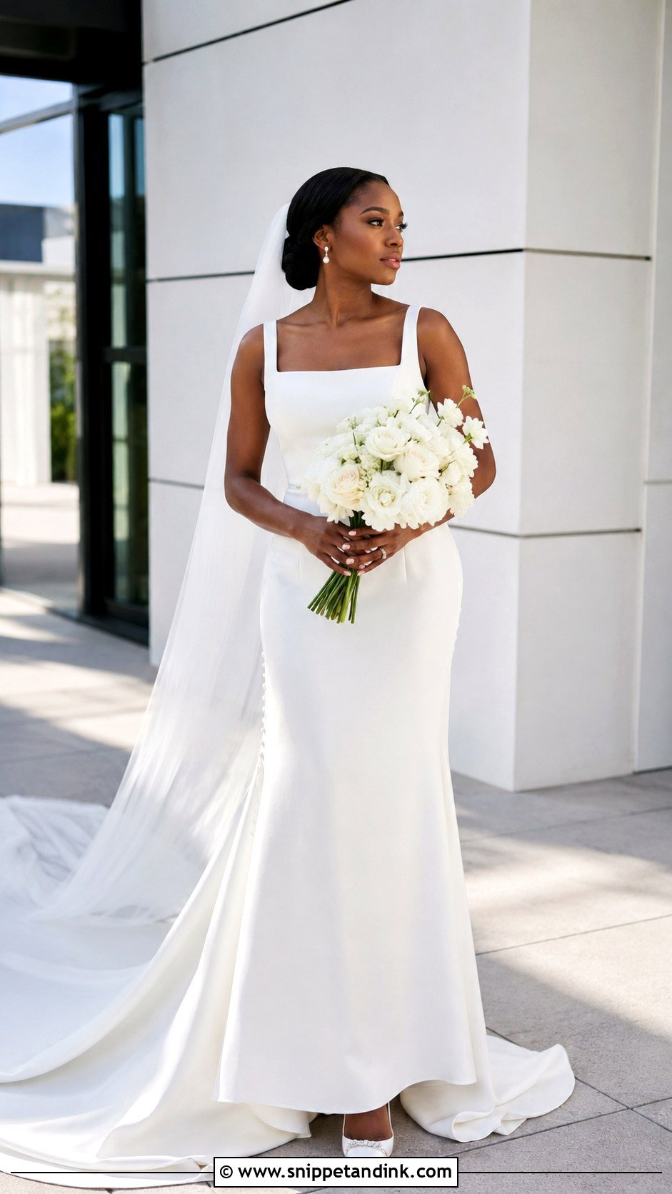 Nigerian Minimalist Crepe Wedding Gown - Snippet and Ink - 20 Nigeria Wedding Gown Styles
