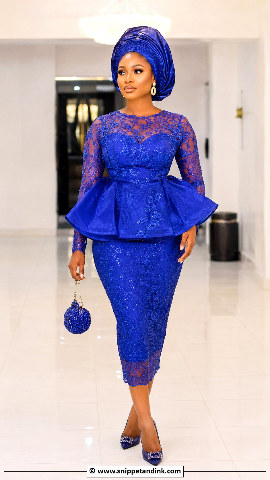 Nigerian Peplum Dress With Fitted Skirt - Snippet and Ink - 30 Nigerian Wedding Dress Ideas