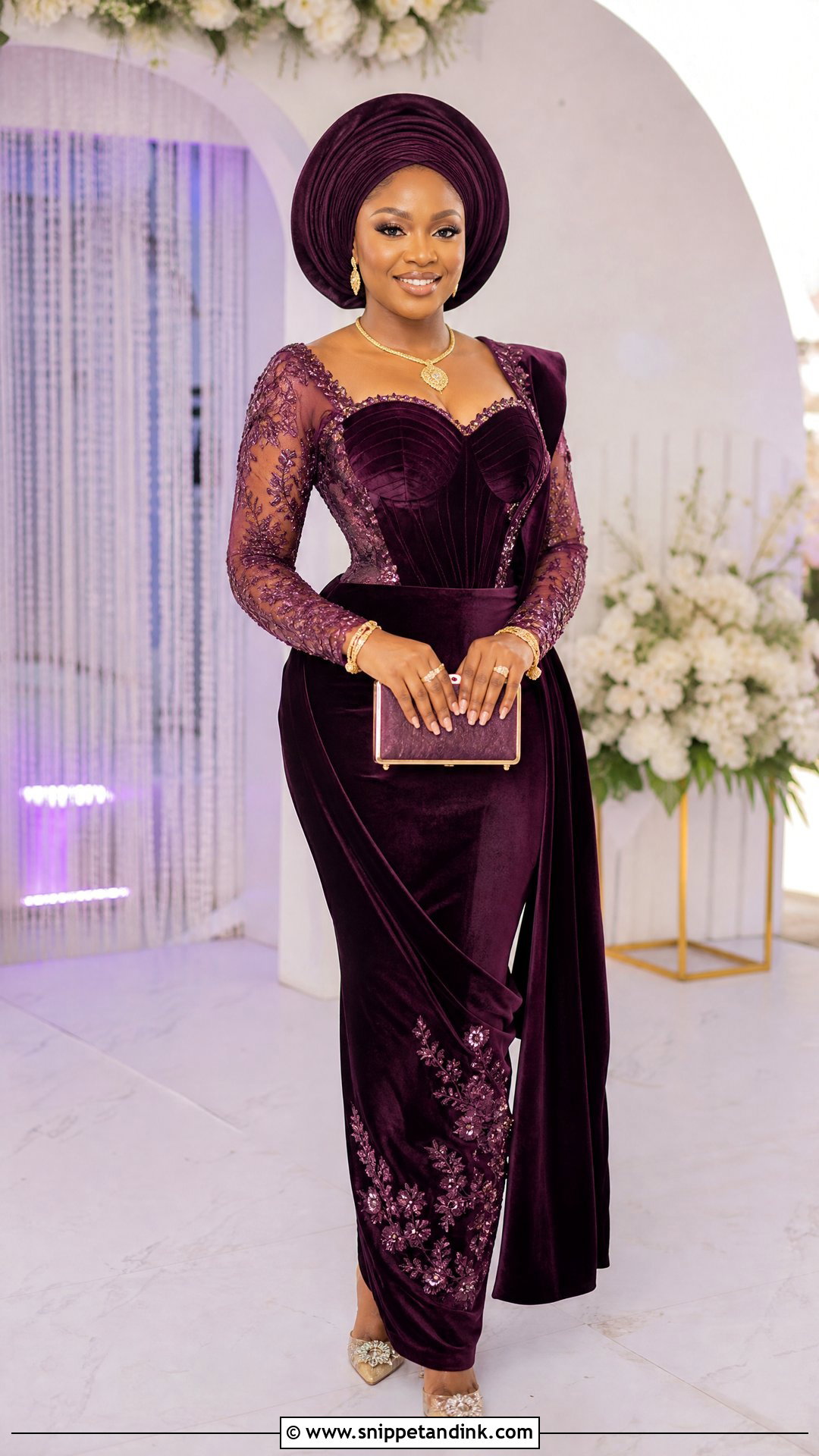 Nigerian Purple Traditional Wedding Dress - Snippet and Ink - 25 Traditional Nigerian Wedding Dresses