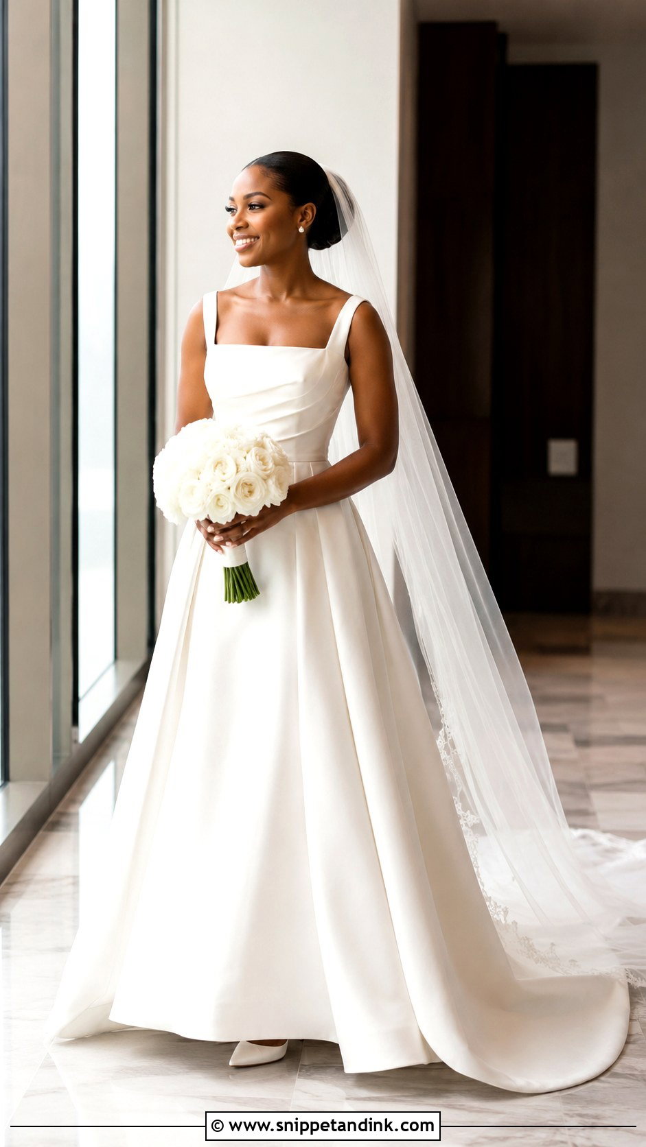 Nigerian Satin A Line Wedding Gown - Snippet and Ink - 20 Nigeria Wedding Gown Styles