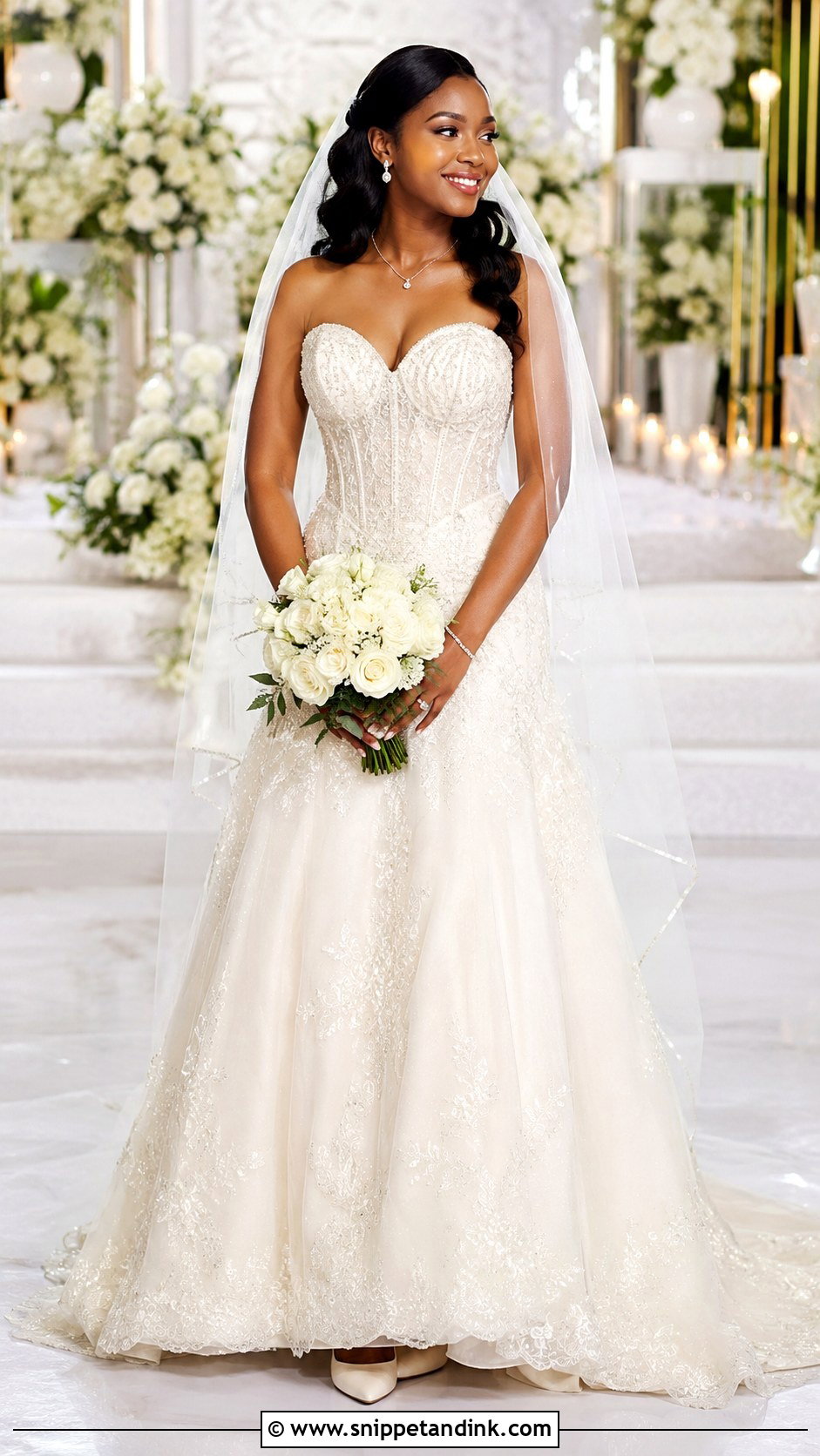 Nigerian Sweetheart Neckline Wedding Gown - Snippet and Ink - 20 Nigeria Wedding Gown Styles