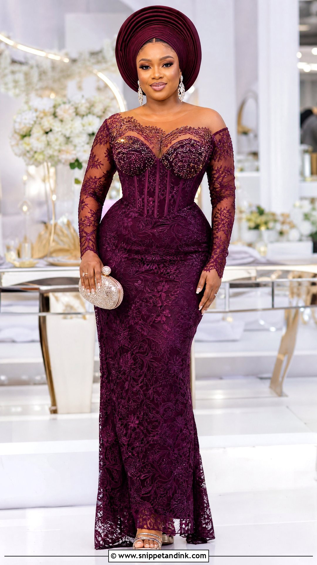 Nigerian Wedding Corset Lace Gown - Snippet and Ink - 25 Nigerian Weddings Dress Ideas
