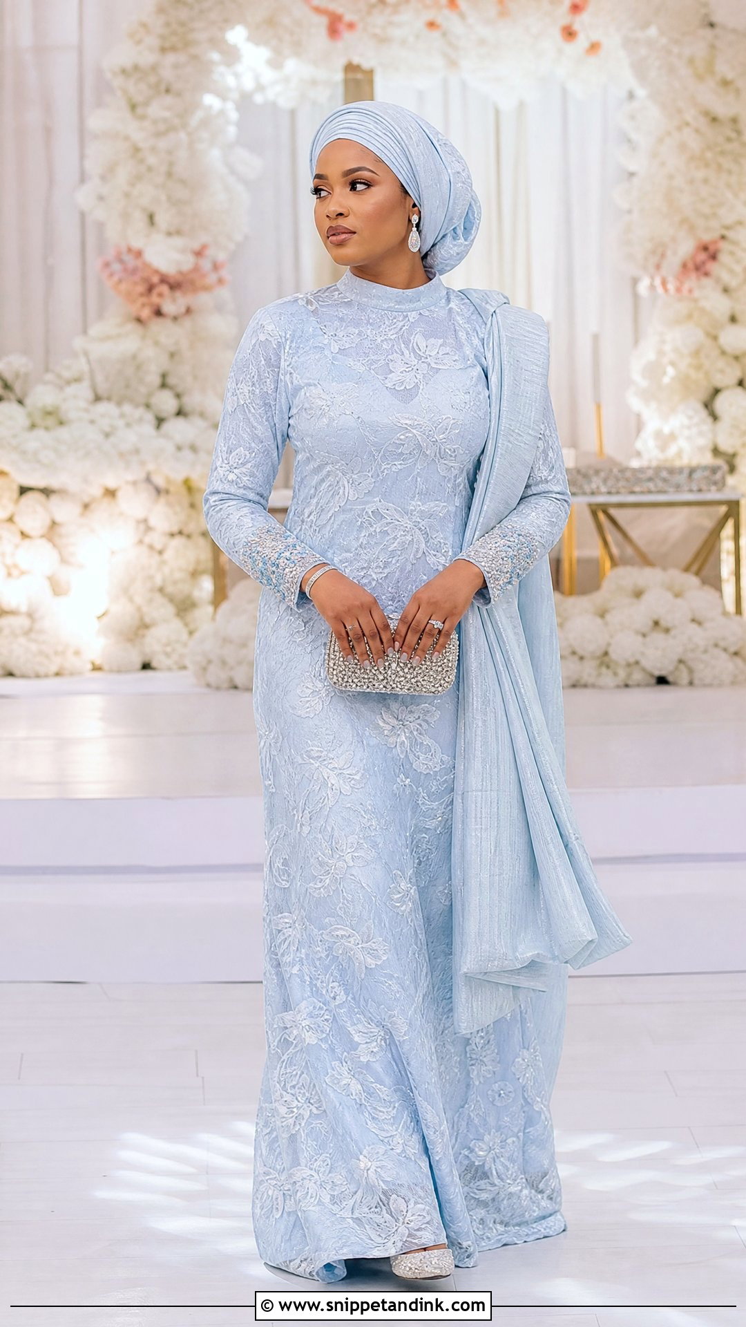 Nigerian Wedding Hausa Modest Lace Gown - Snippet and Ink - 25 Nigerian Weddings Dress Ideas