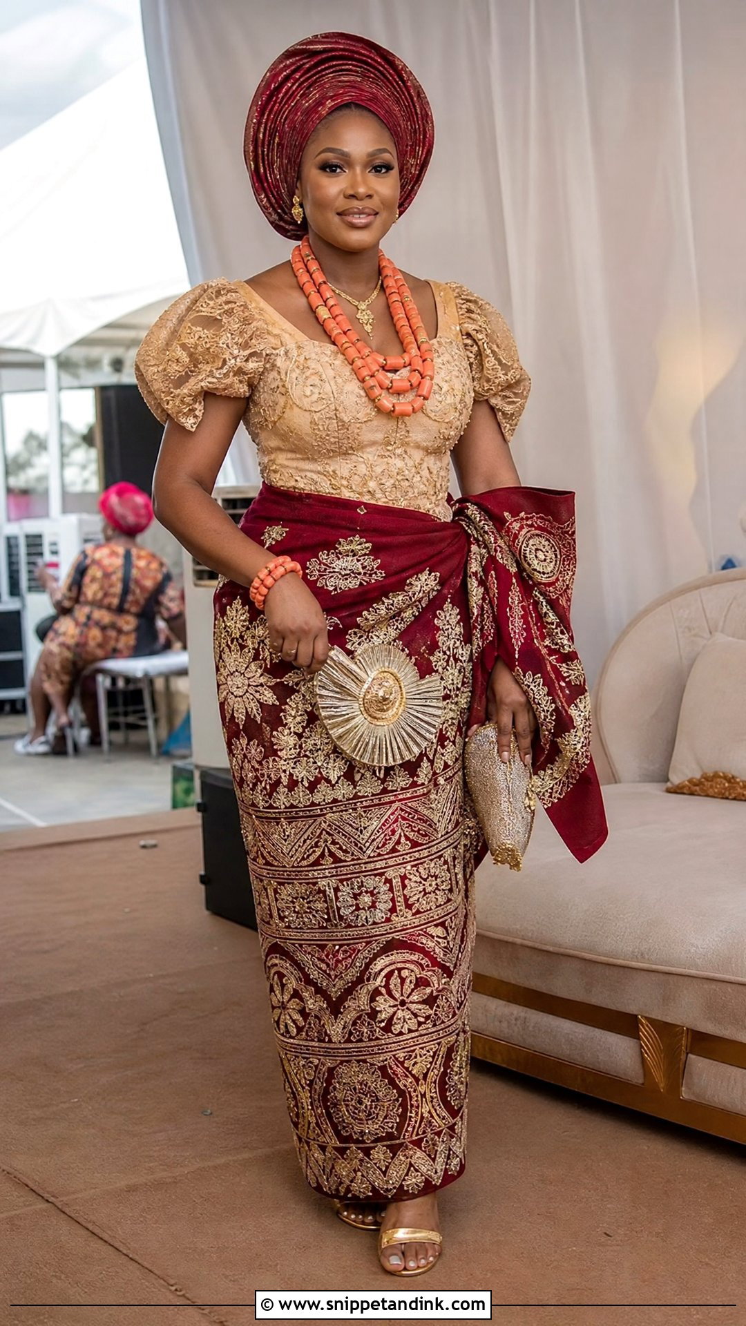 Nigerian Wedding Igbo George Wrapper Outfit - Snippet and Ink - 25 Nigerian Weddings Dress Ideas