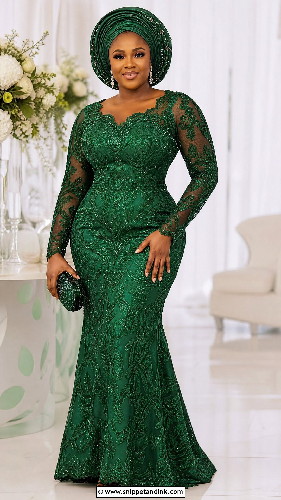 Nigerian Wedding Monochrome Lace Dress - Snippet and Ink - 25 Nigerian Weddings Dress Ideas