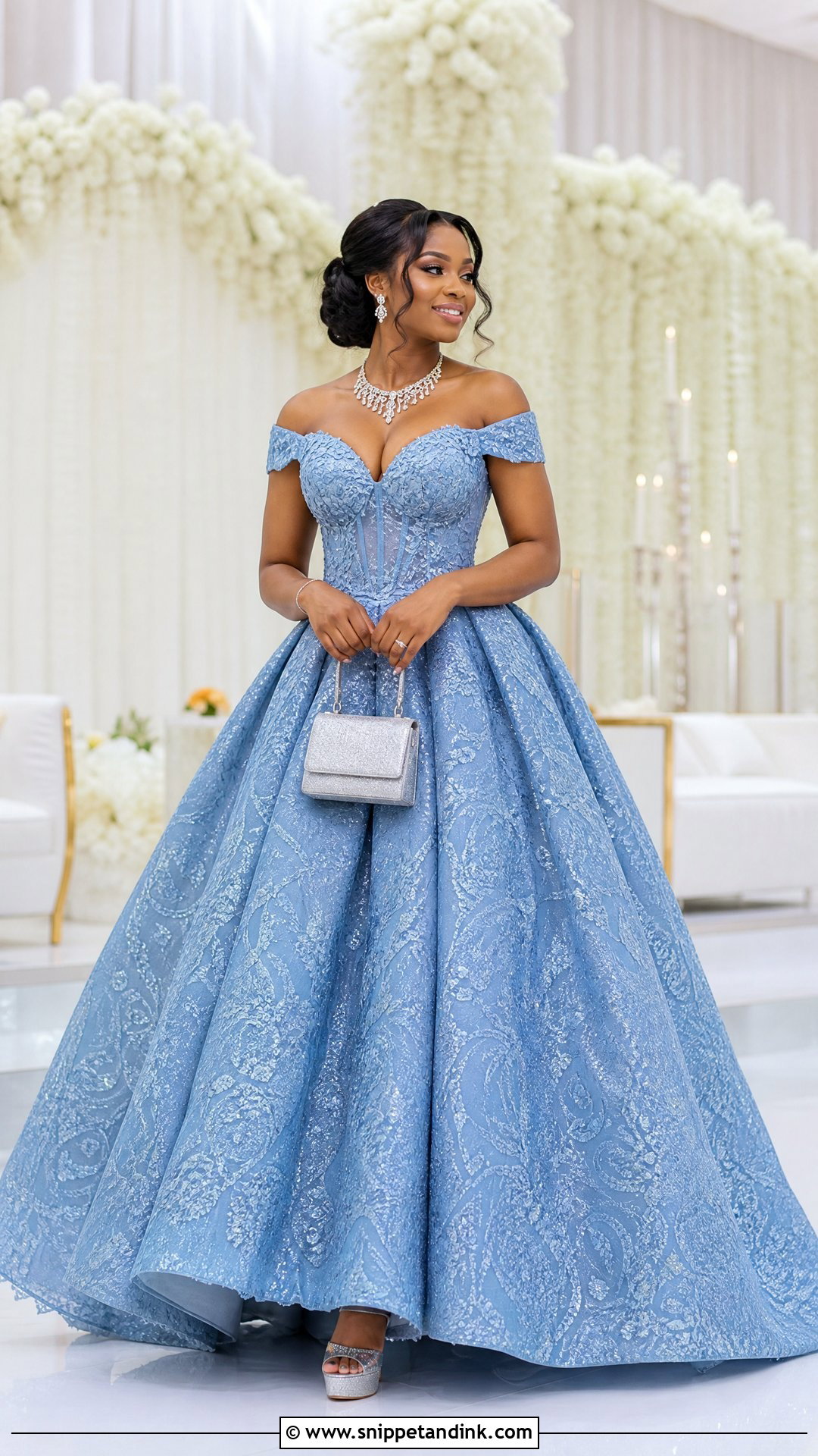 Nigerian Wedding Off Shoulder Ball Gown - Snippet and Ink - 25 Nigerian Weddings Dress Ideas