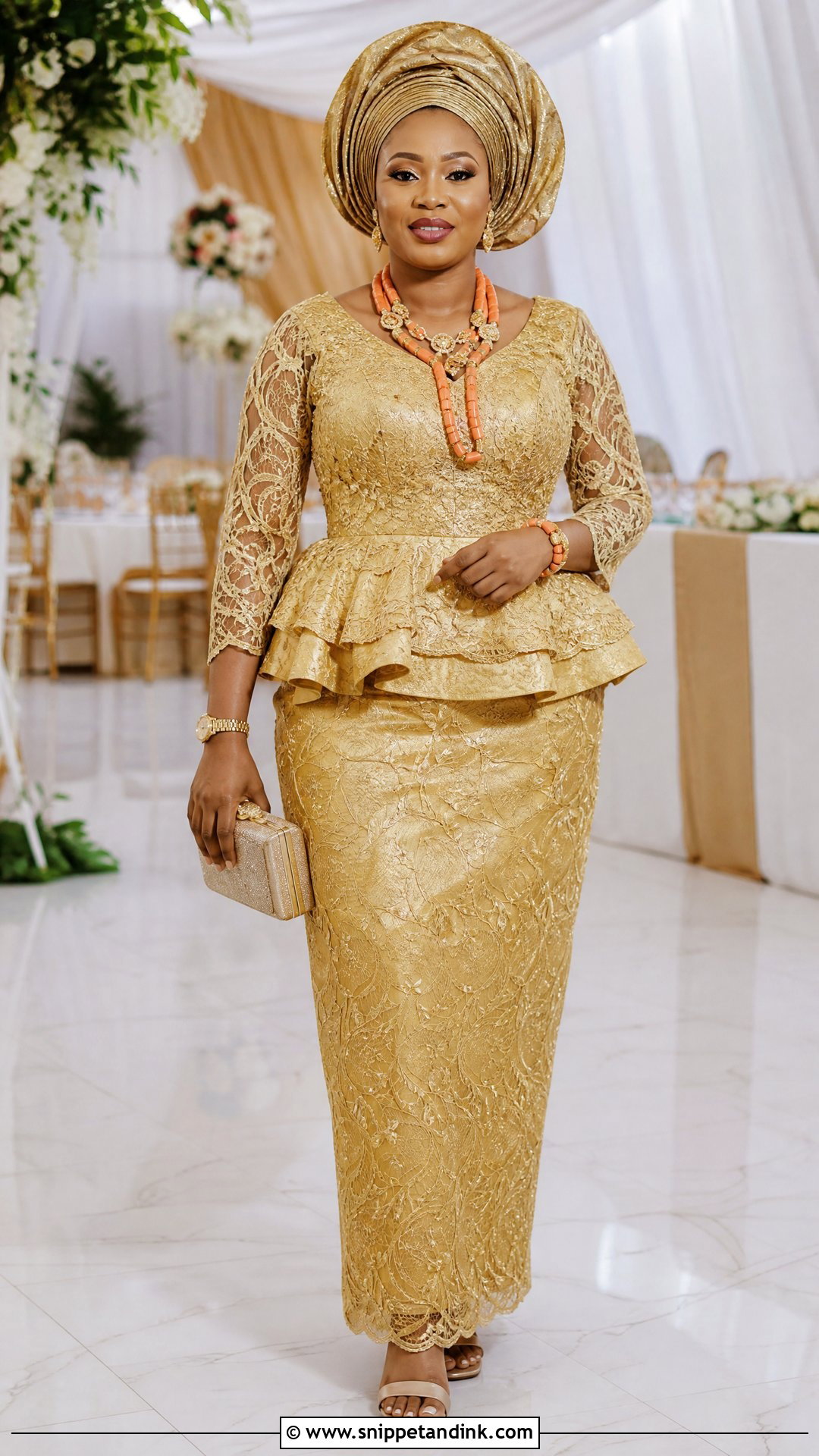 Nigerian Wedding Peplum Wrapper Outfit - Snippet and Ink - 25 Nigerian Weddings Dress Ideas