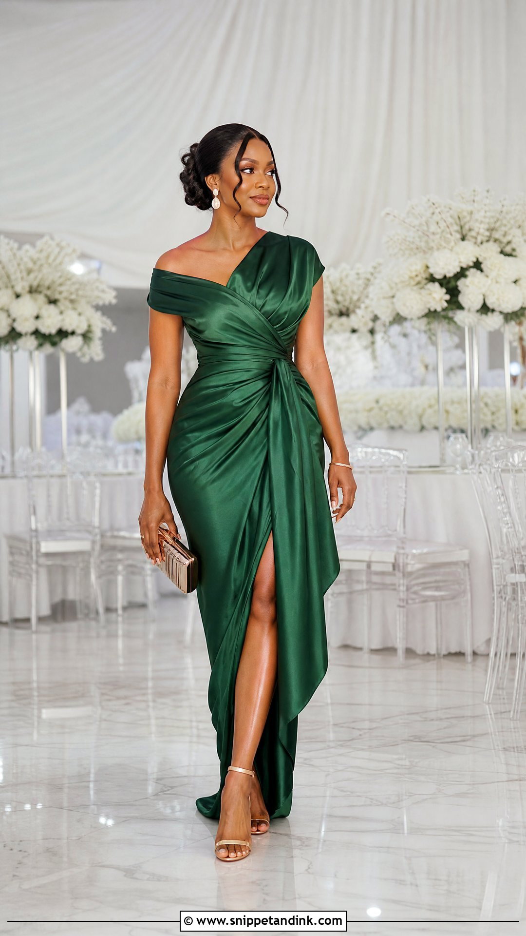 Nigerian Wedding Satin Draped Dress - Snippet and Ink - 25 Nigerian Weddings Dress Ideas