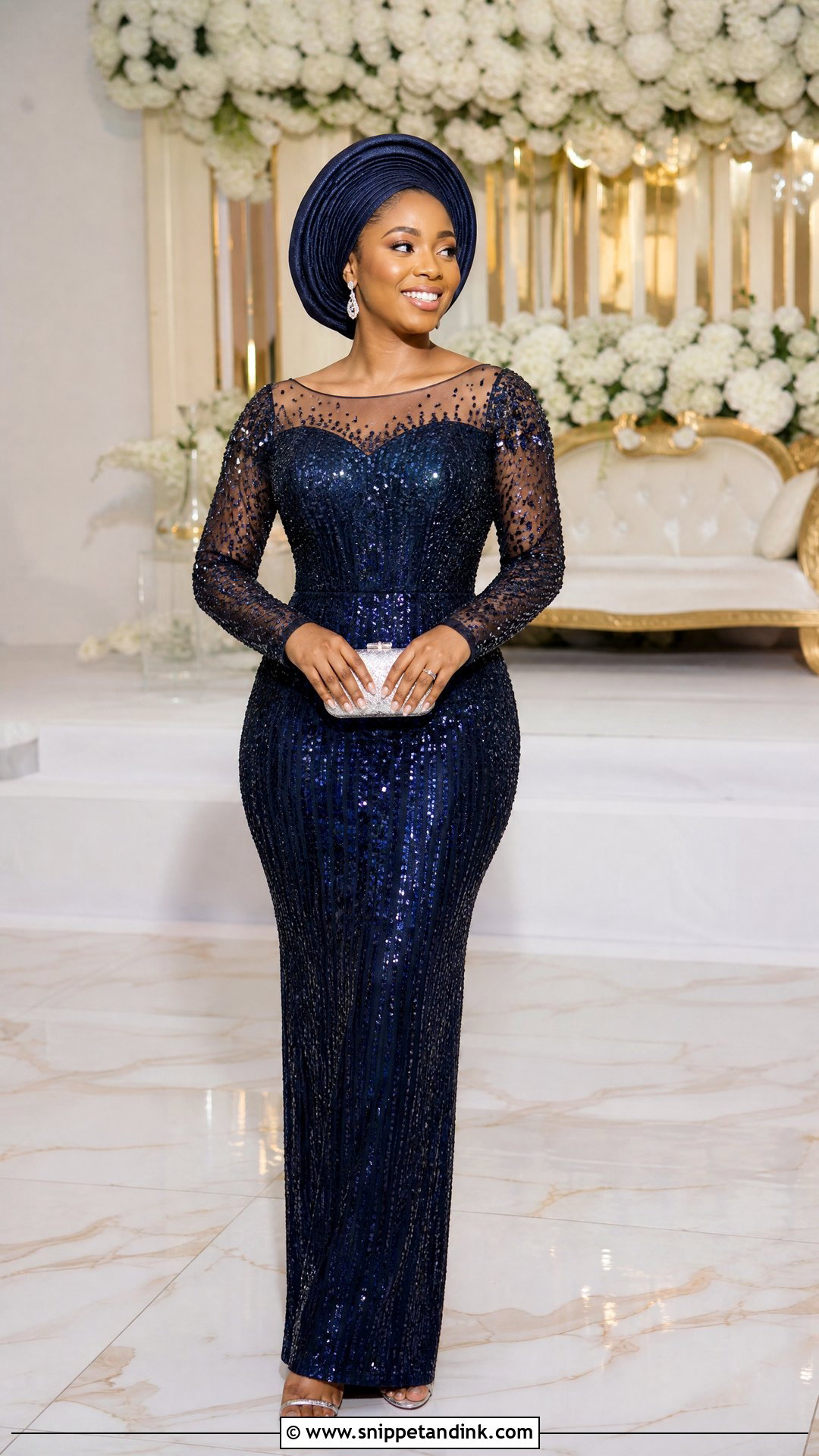 Nigerian Wedding Sequined Column Dress - Snippet and Ink - 25 Nigerian Weddings Dress Ideas