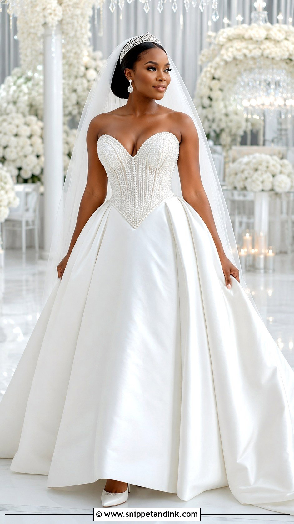 Nigerian White Corset Ball Gown Wedding Dress - Snippet and Ink - 20 Nigerian White Wedding Dresses