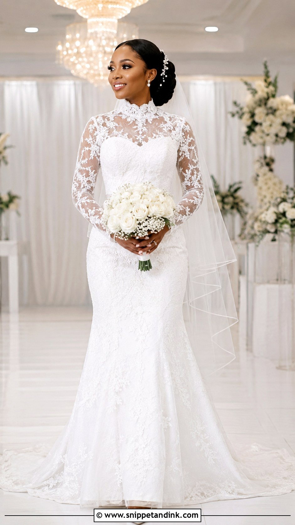 Nigerian White High Neck Wedding Dress - Snippet and Ink - 20 Nigerian White Wedding Dresses