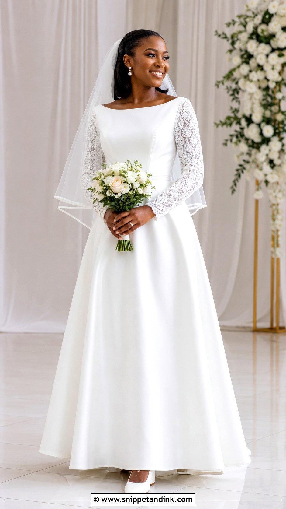Nigerian White Modest A Line Wedding Dress - Snippet and Ink - 20 Nigerian White Wedding Dresses