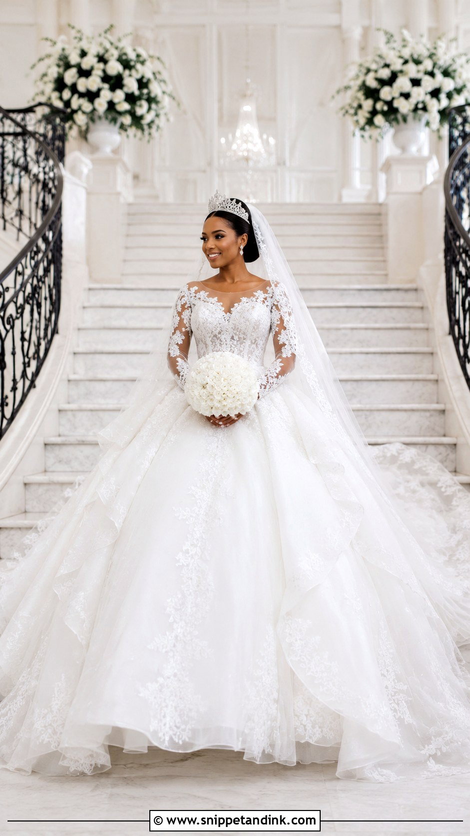 Nigerian White Princess Ball Gown Wedding Dress - Snippet and Ink - 20 Nigerian White Wedding Dresses