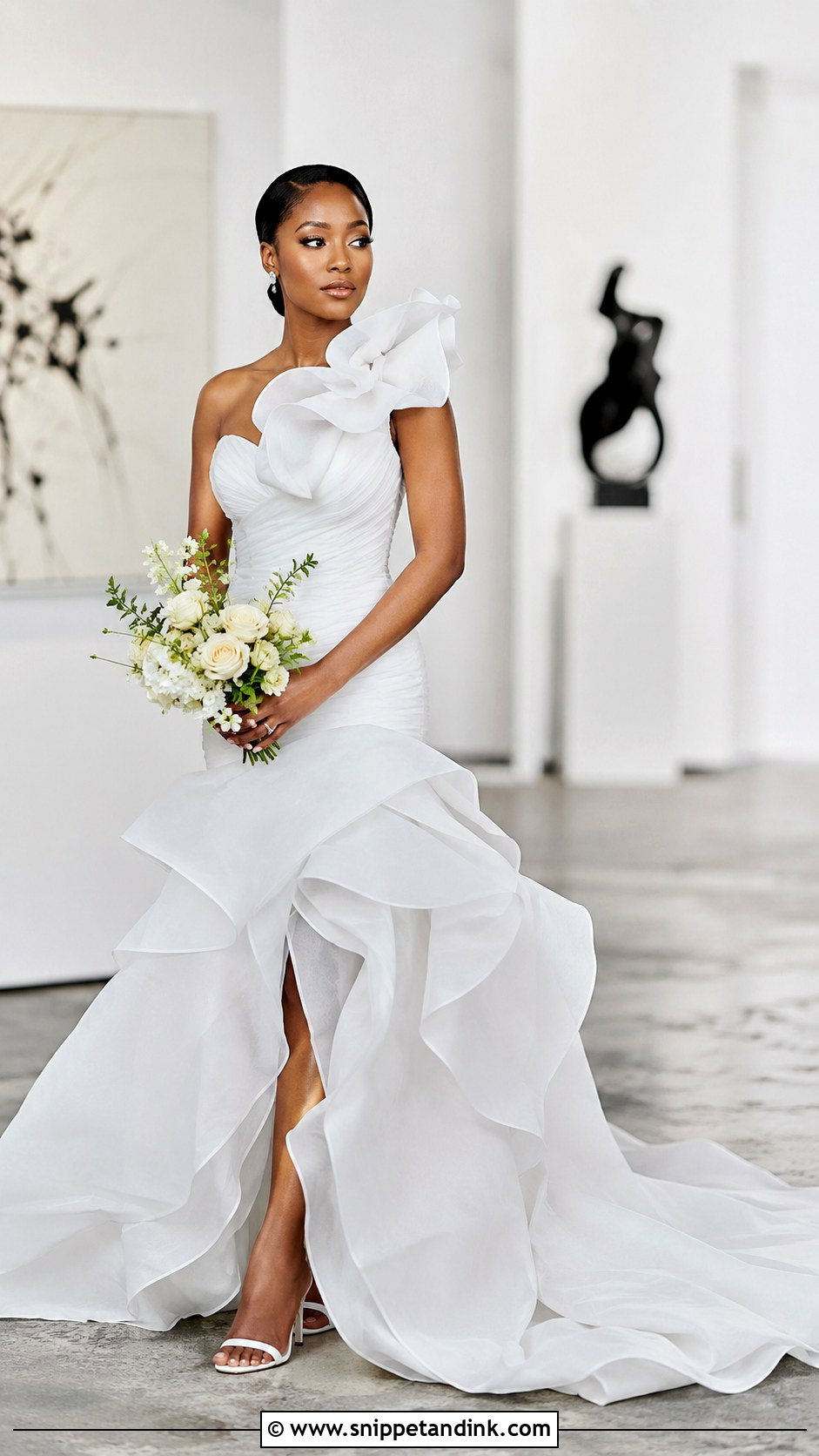 Nigerian White Ruffle Wedding Dress - Snippet and Ink - 20 Nigerian White Wedding Dresses