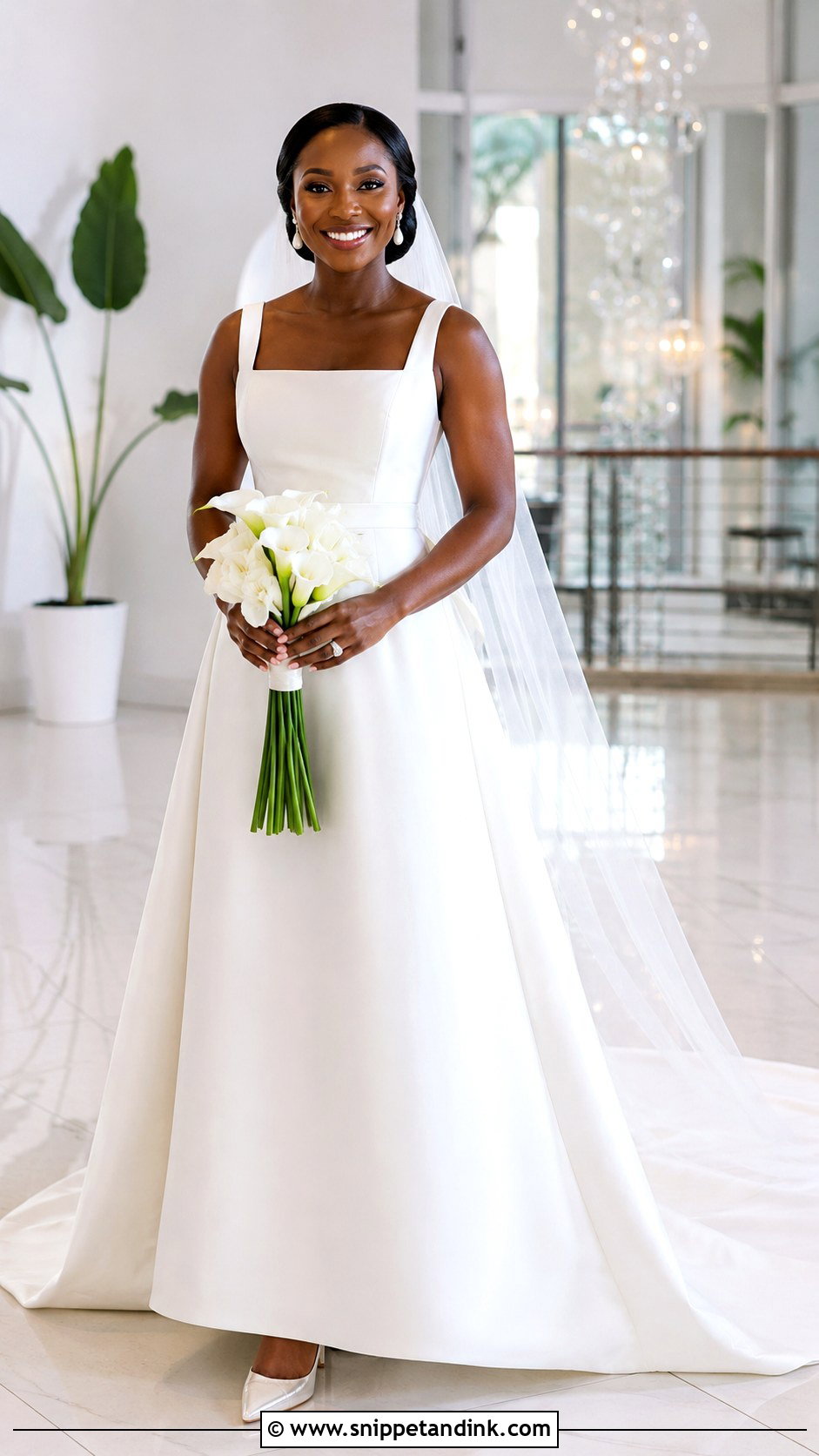 Nigerian White Square Neck Wedding Dress - Snippet and Ink - 20 Nigerian White Wedding Dresses