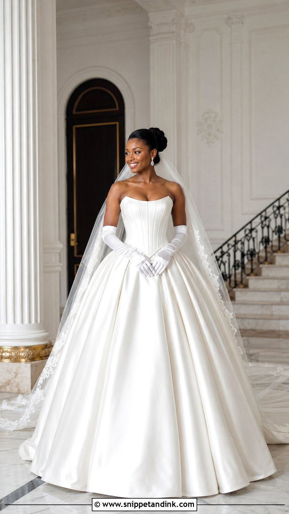 Nigerian White Strapless Basque Waist Wedding Dress - Snippet and Ink - 20 Nigerian White Wedding Dresses