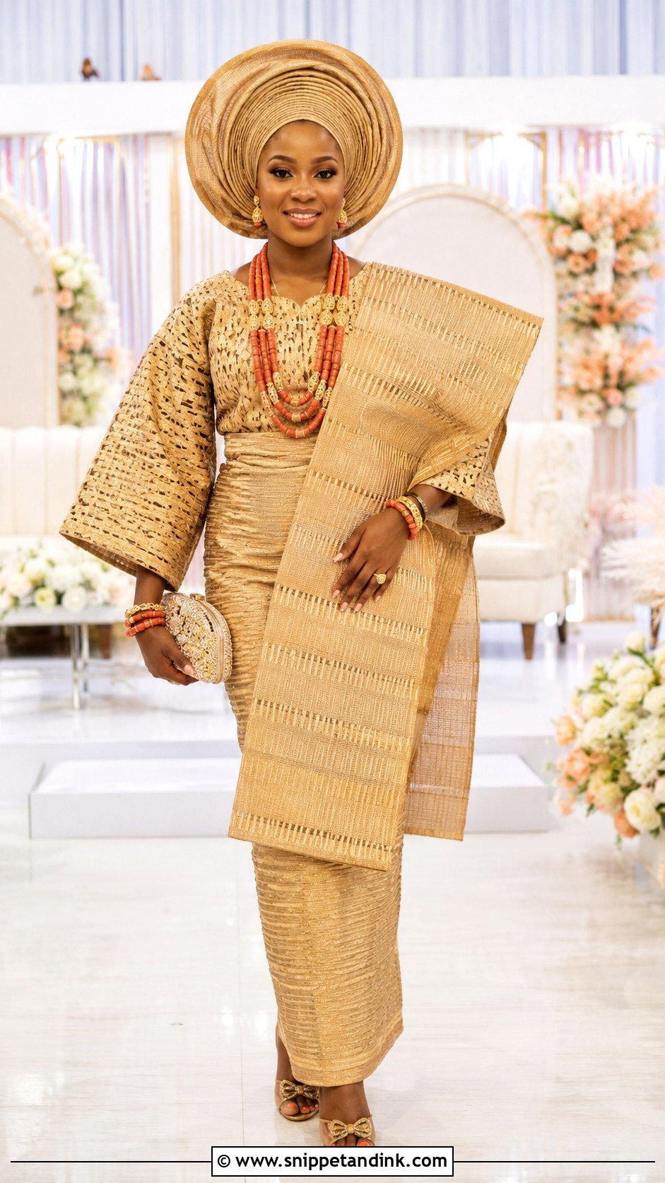 Nigerian Yoruba Aso Oke Wedding Dress - Snippet and Ink - 30 Traditional Wedding Dresses
