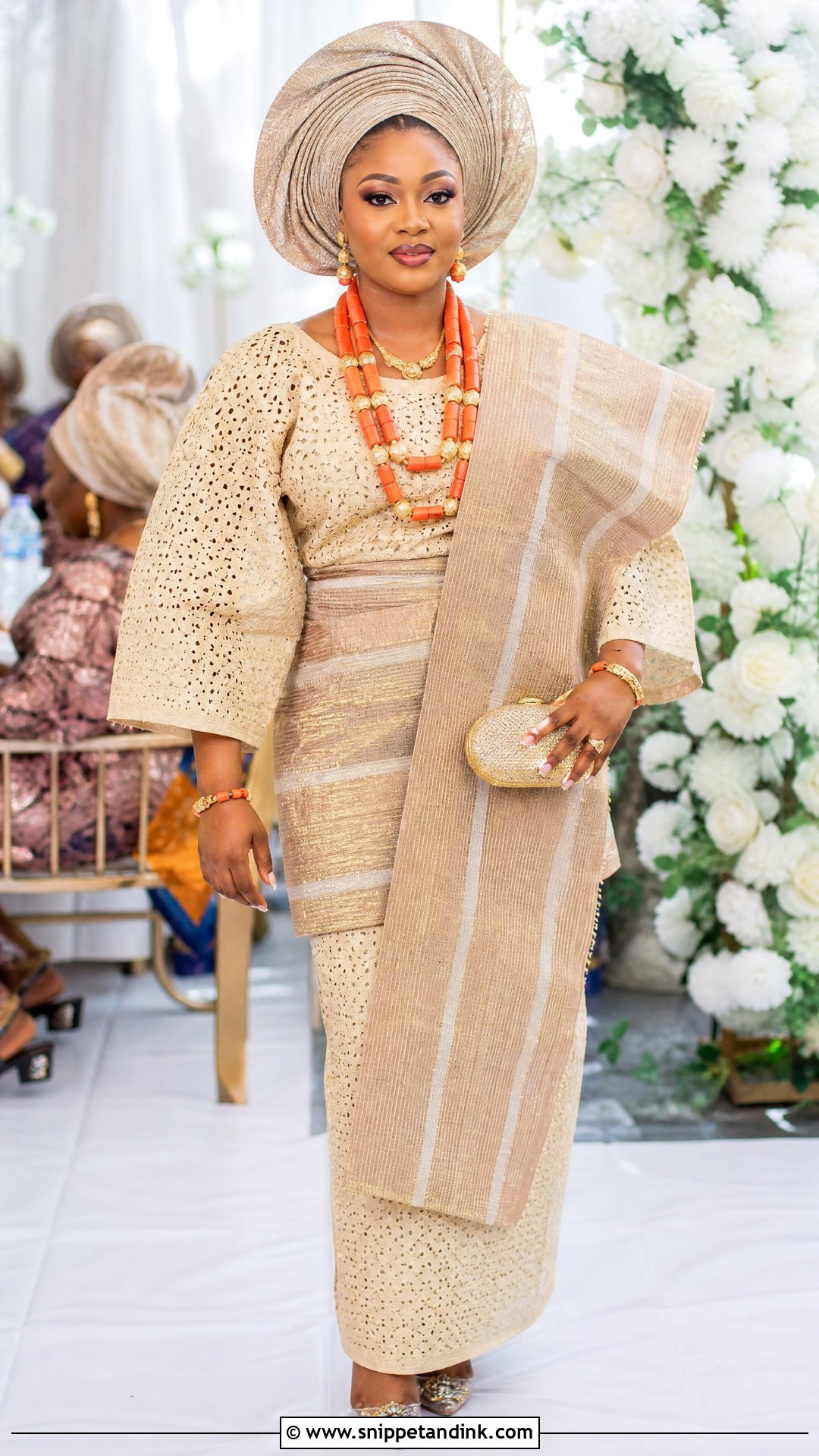 Nigerian Yoruba Aso Oke Wedding Outfit - Snippet and Ink - 25 Traditional Wedding Outfits