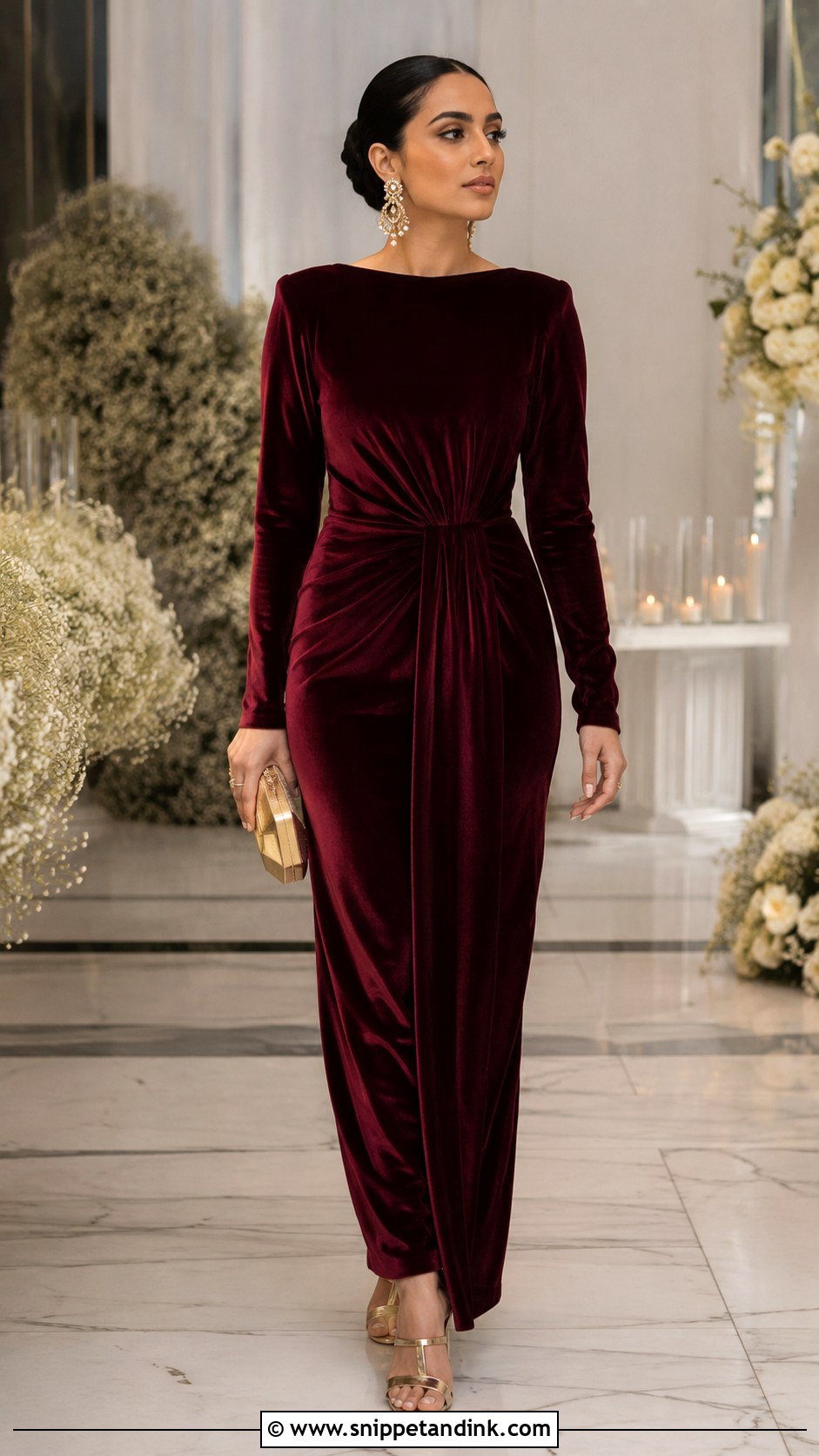 Night Wedding Velvet Dress - Snippet and Ink - 25 Wedding Function Dresses