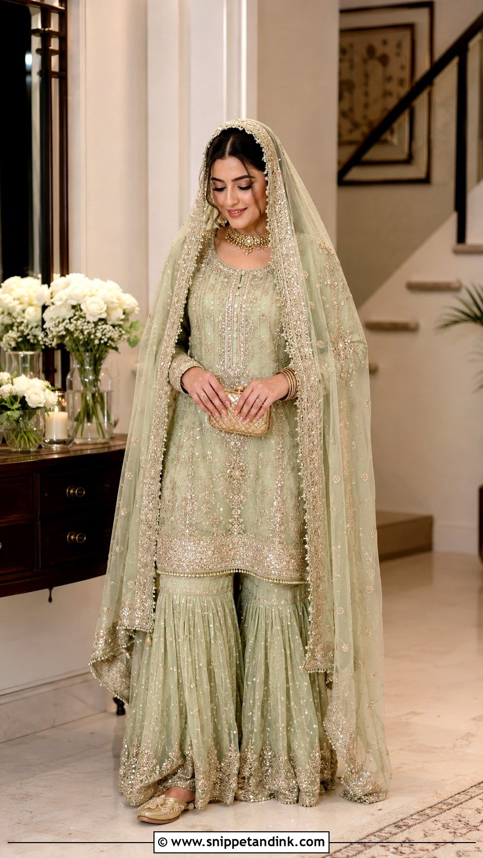 Nikkah Gharara Outfit - Snippet and Ink - 30 Islamic Nikkah Outfit Ideas