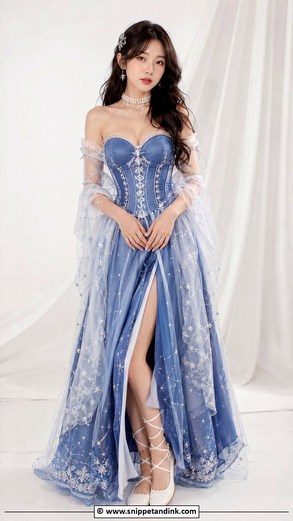 Nina The Starry Bride Blue Corset Dress Outfit - Snippet and Ink - 30 Nina the Starry Bride Ideas