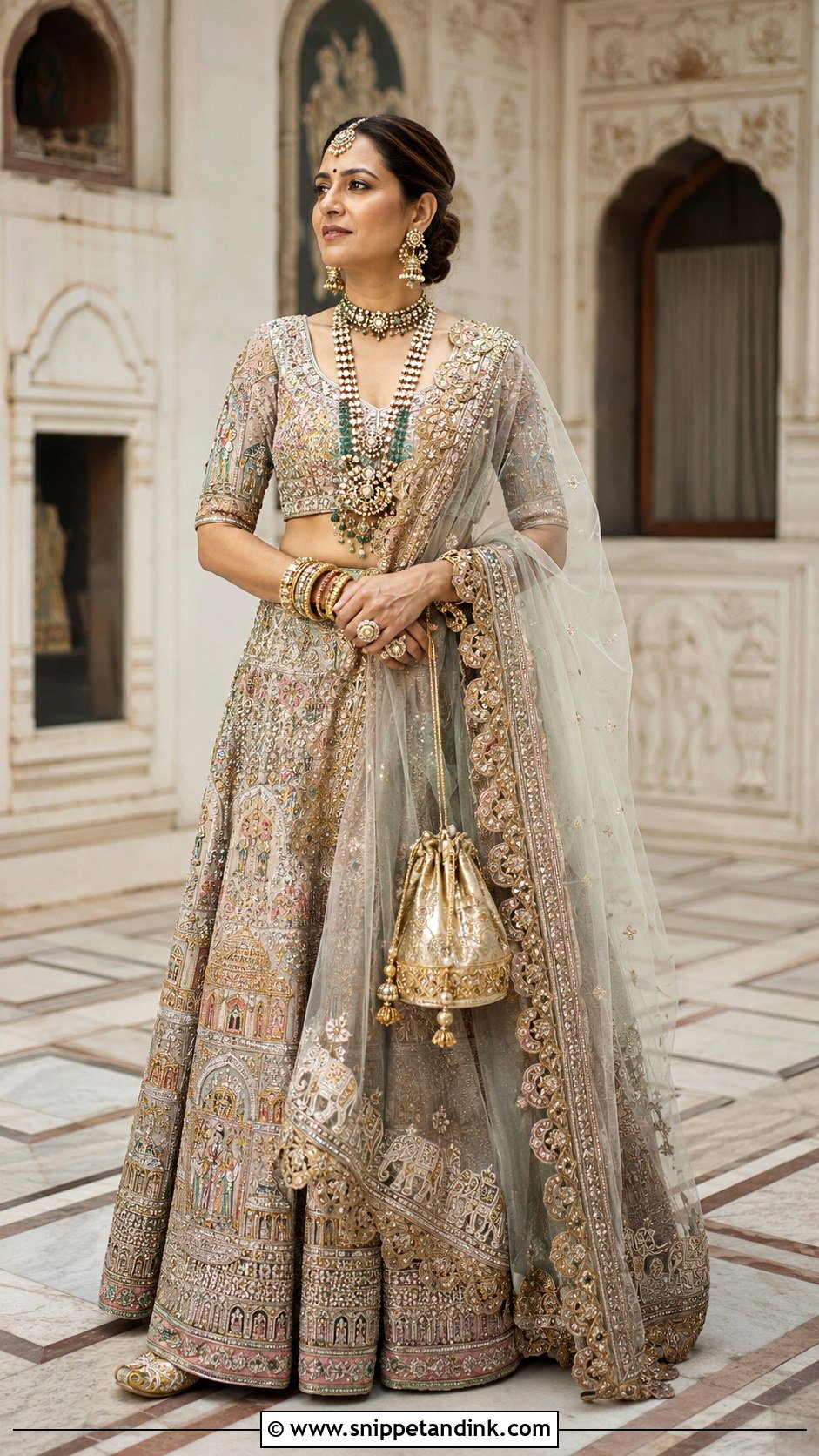 Nita Ambani Hand Embroidered Kashi Lehenga - Snippet and Ink - 20 Neeta Ambani Wedding Outfits