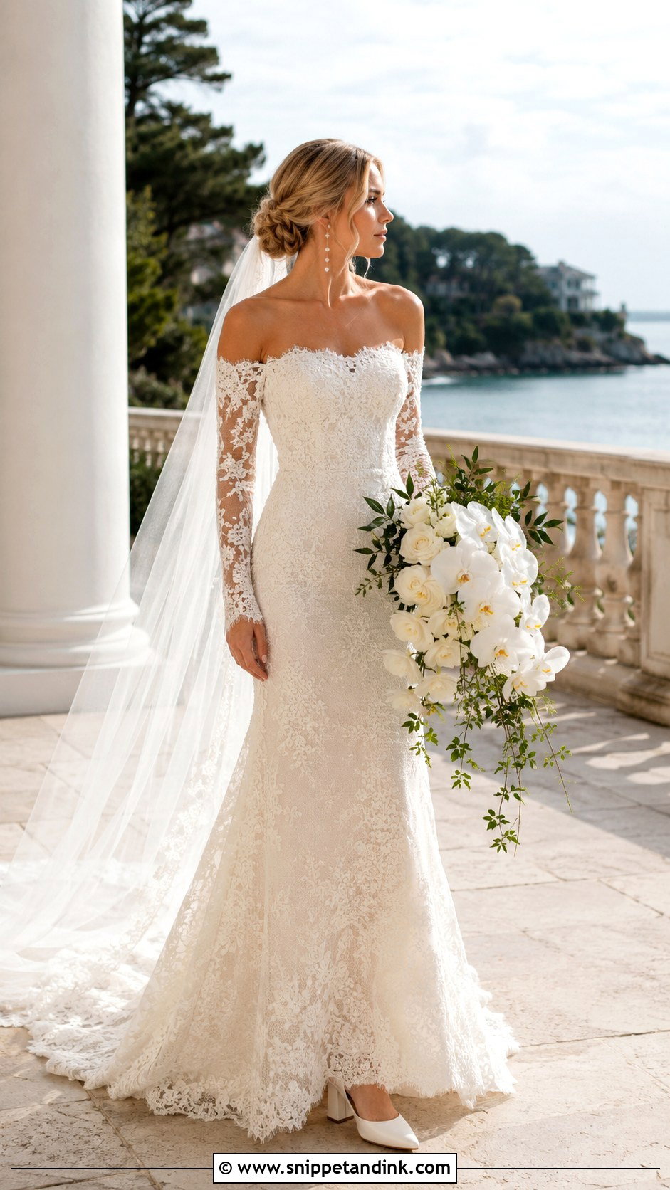 Noah Lace Off The Shoulder Wedding Dress - Snippet and Ink - 20 Grace Loves Lace Wedding Dress Ideas