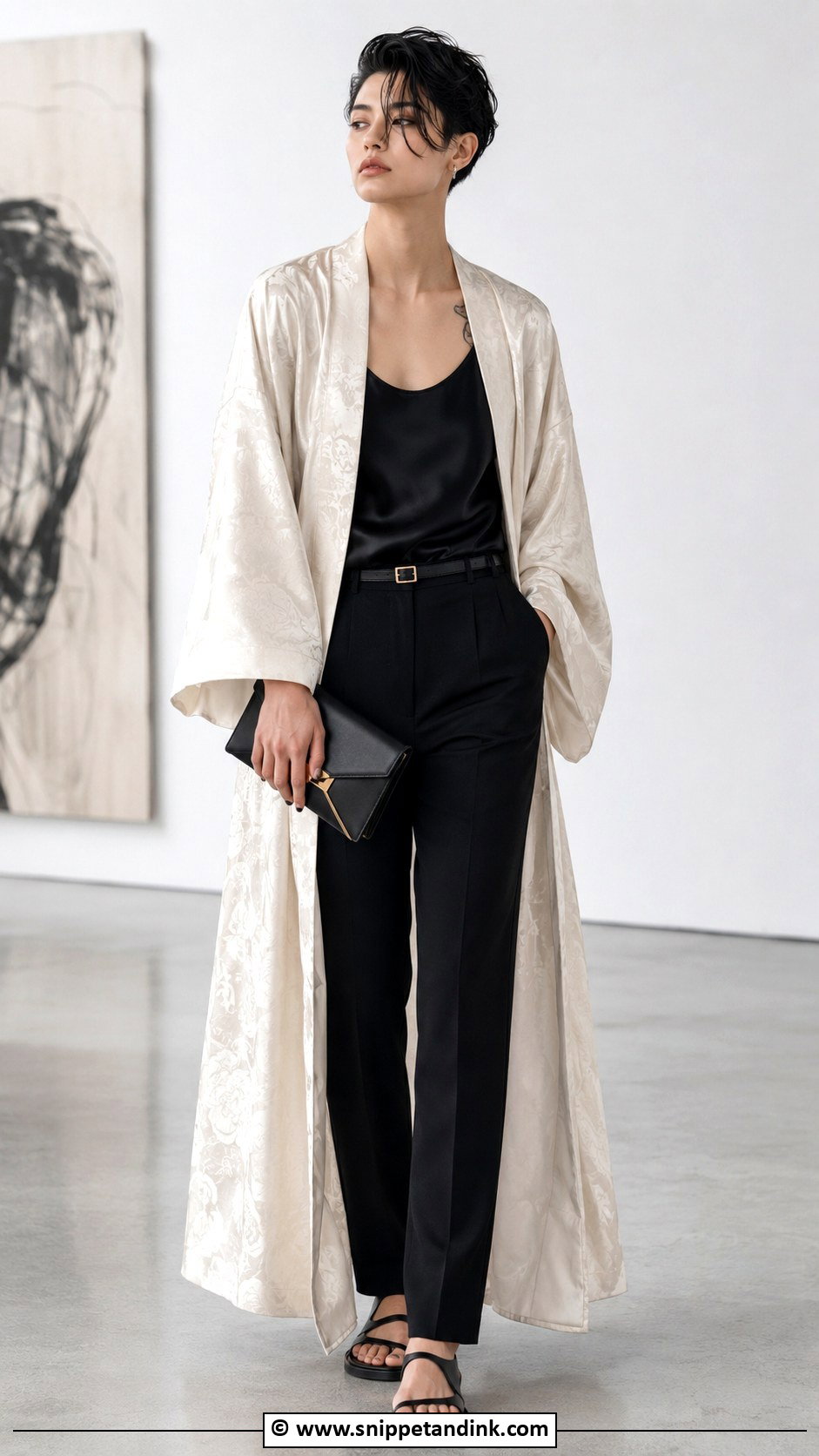 Non Binary Wedding Kimono Jacket Outfit - Snippet and Ink - 25 Non Binary Wedding Outfit Ideas