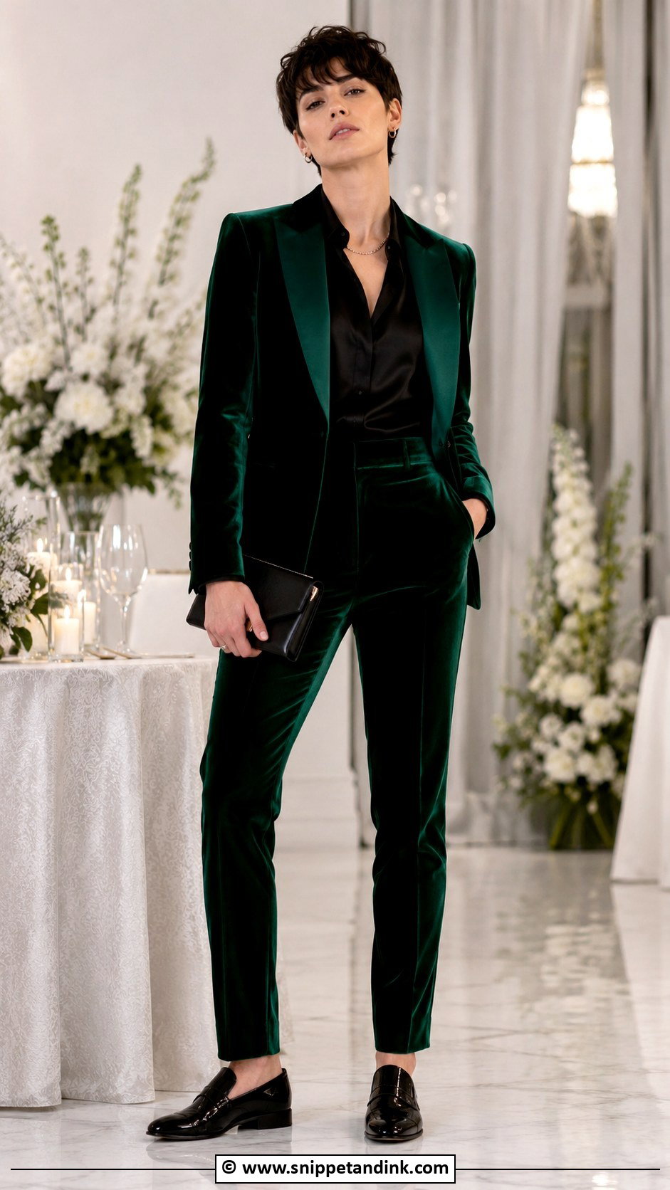 Non Binary Wedding Velvet Suit Outfit - Snippet and Ink - 25 Non Binary Wedding Outfit Ideas