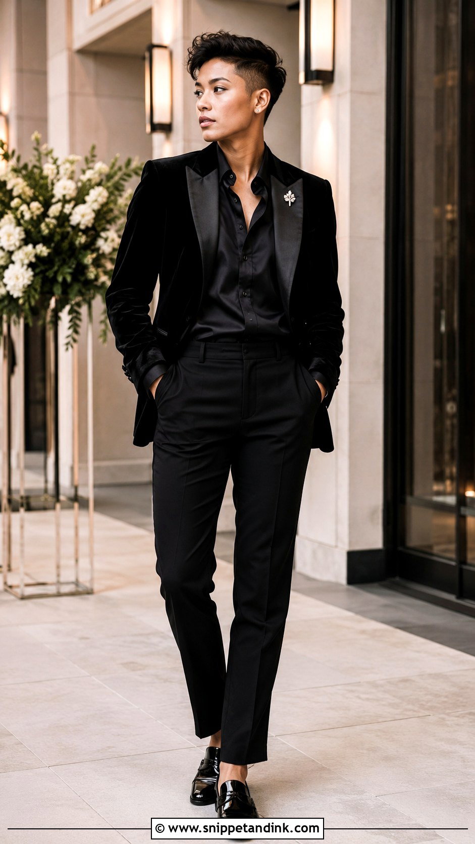 Nonbinary Wedding All Black Outfit - Snippet and Ink - 25 Nonbinary Wedding Outfit Ideas