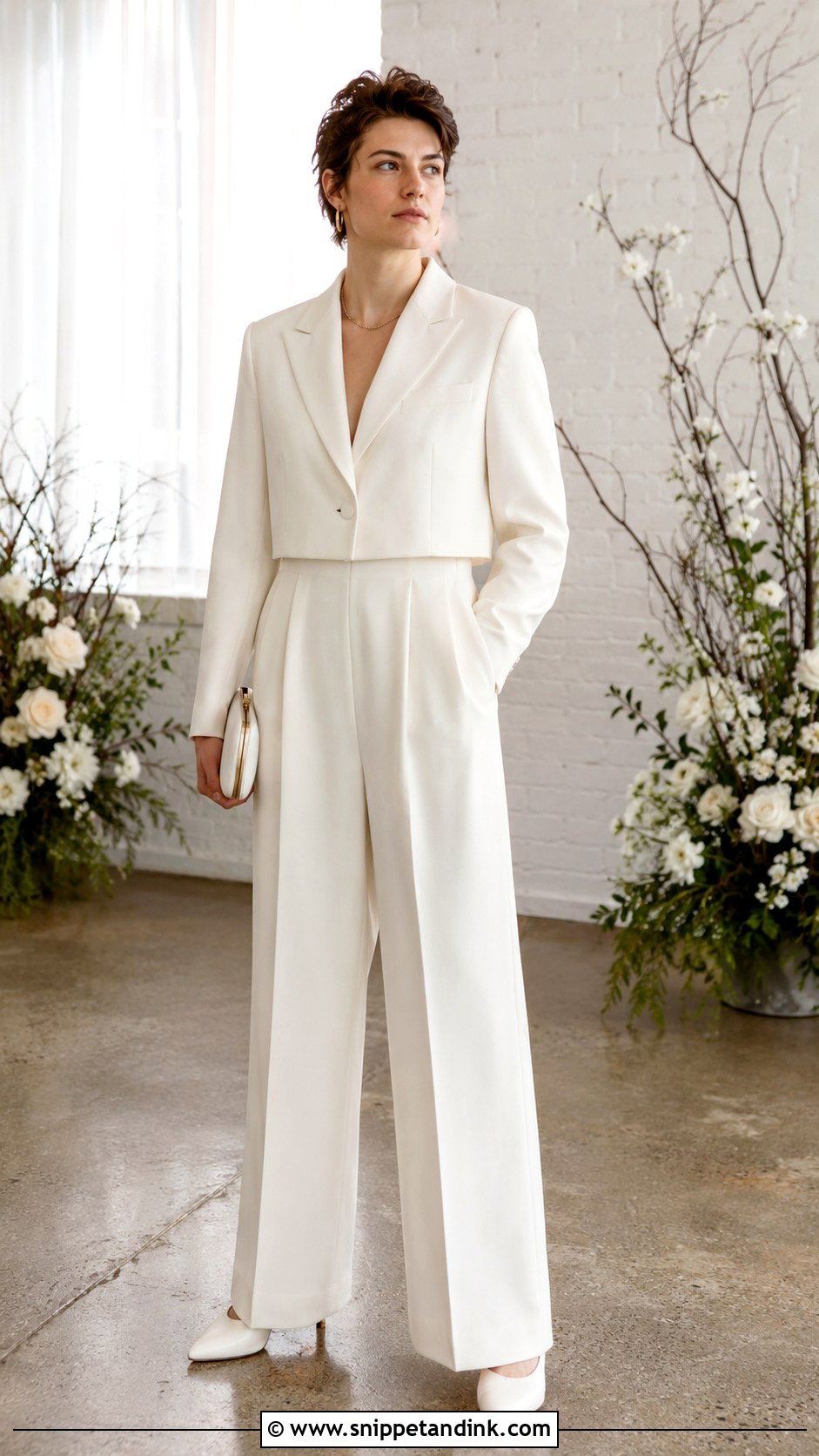 Nonbinary Wedding Jumpsuit With Blazer - Snippet and Ink - 25 Nonbinary Wedding Outfit Ideas