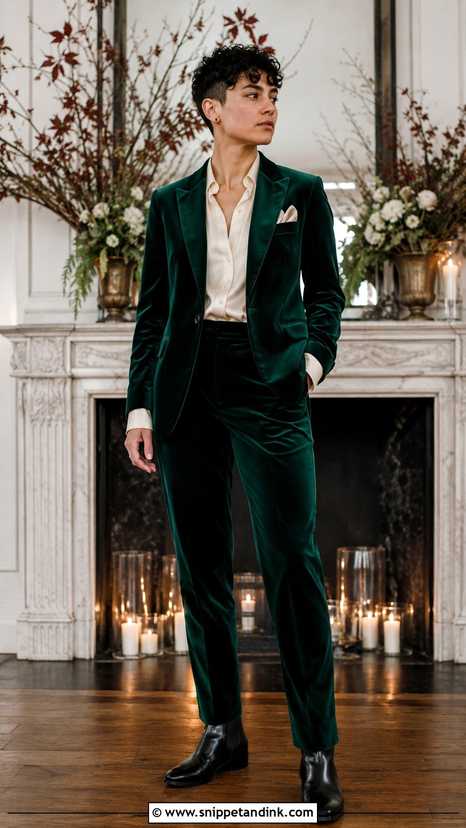 Nonbinary Wedding Velvet Suit Outfit - Snippet and Ink - 25 Nonbinary Wedding Outfit Ideas