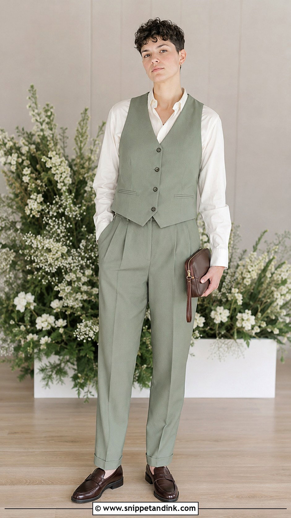 Nonbinary Wedding Vest And Trousers Outfit - Snippet and Ink - 25 Nonbinary Wedding Outfit Ideas