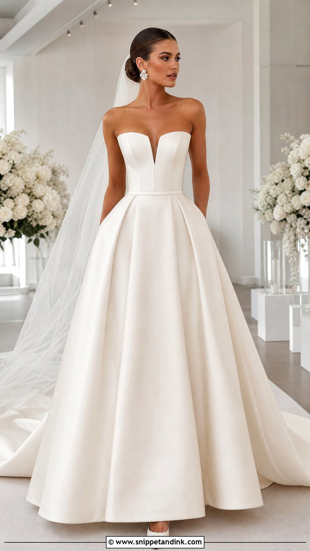 Notched Neck Corset Wedding Dress - Snippet and Ink - 20 Neck Wedding Dress Ideas