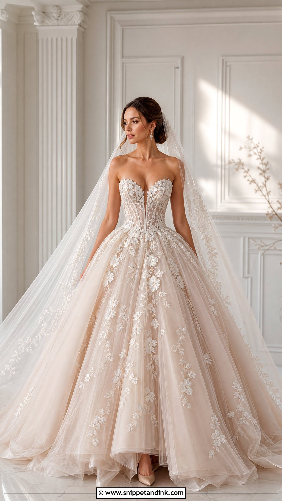 Nude Ball Gown Wedding Dress - Snippet and Ink - 25 Nude Wedding Dress Ideas