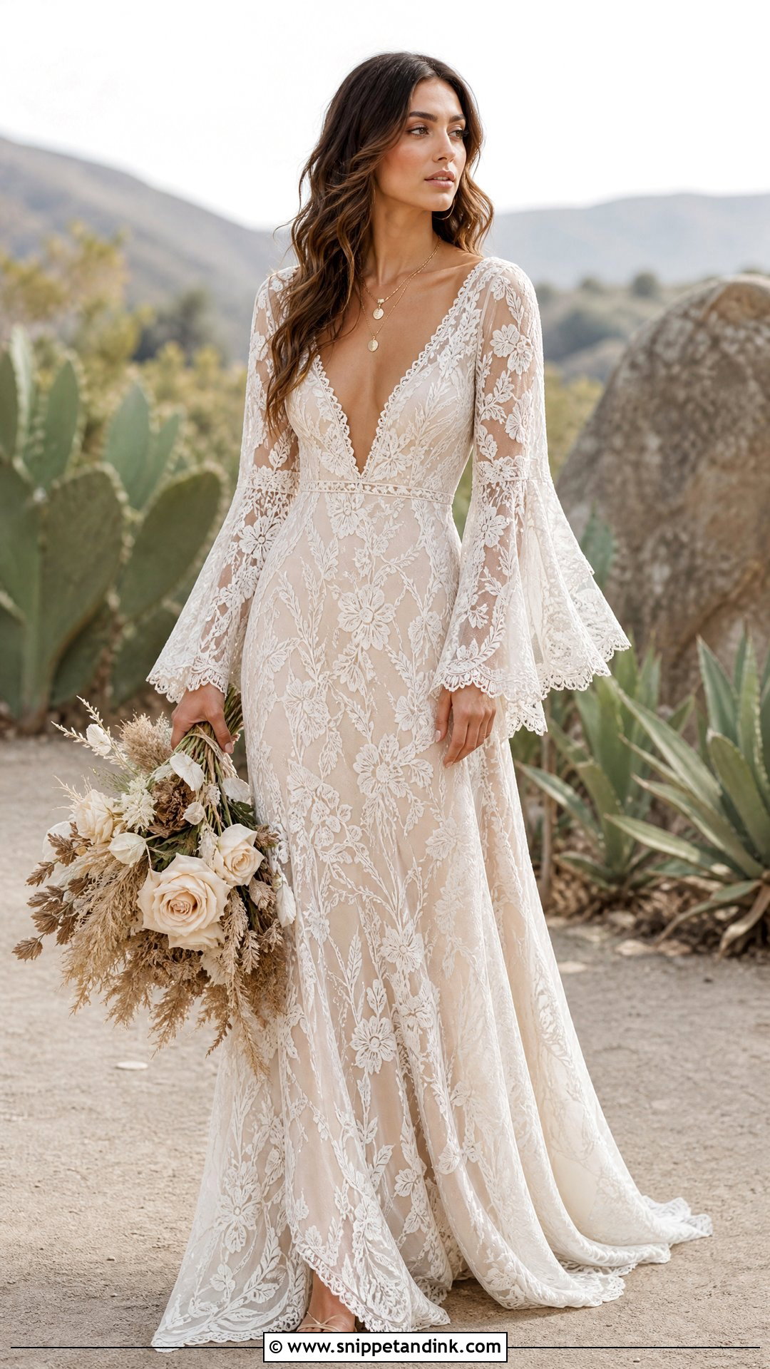 Nude Boho Wedding Dress - Snippet and Ink - 25 Nude Wedding Dress Ideas