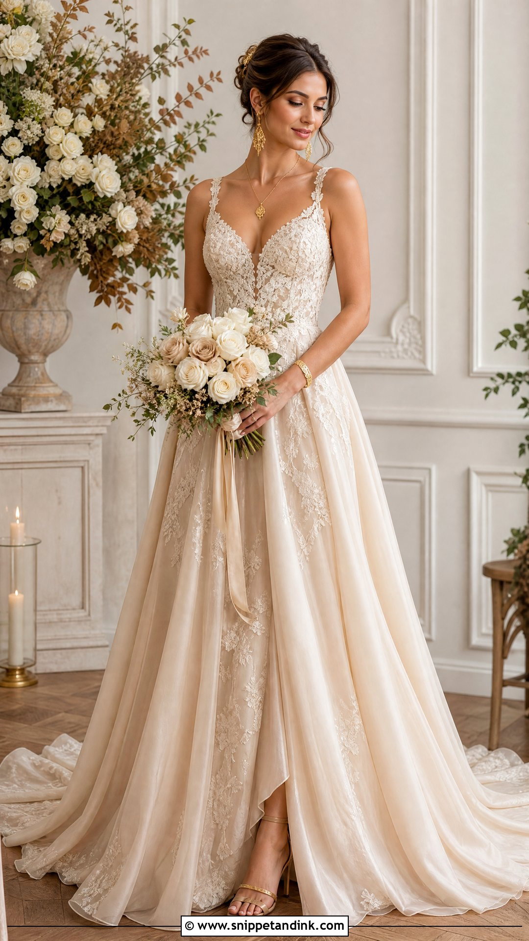 Nude Champagne Wedding Dress - Snippet and Ink - 25 Nude Wedding Dress Ideas